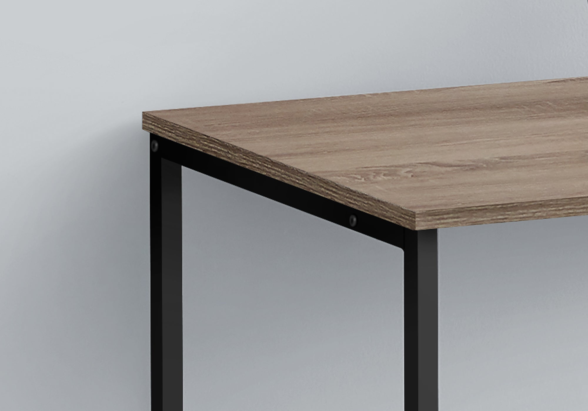 COMPUTER DESK - 40""L / DARK TAUPE / BLACK METAL