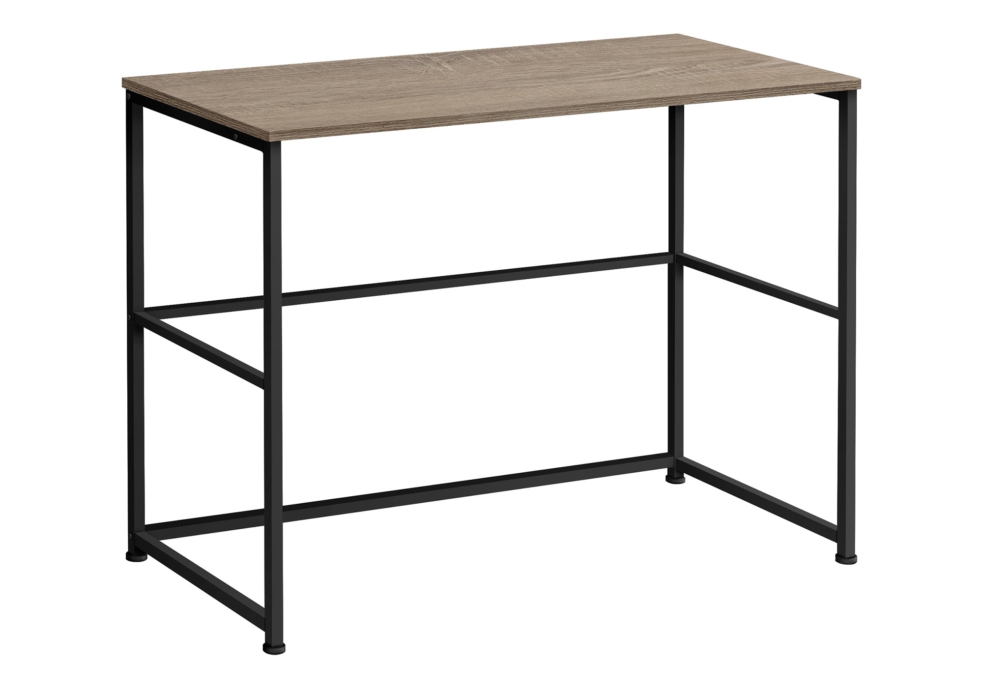 COMPUTER DESK - 40""L / DARK TAUPE / BLACK METAL