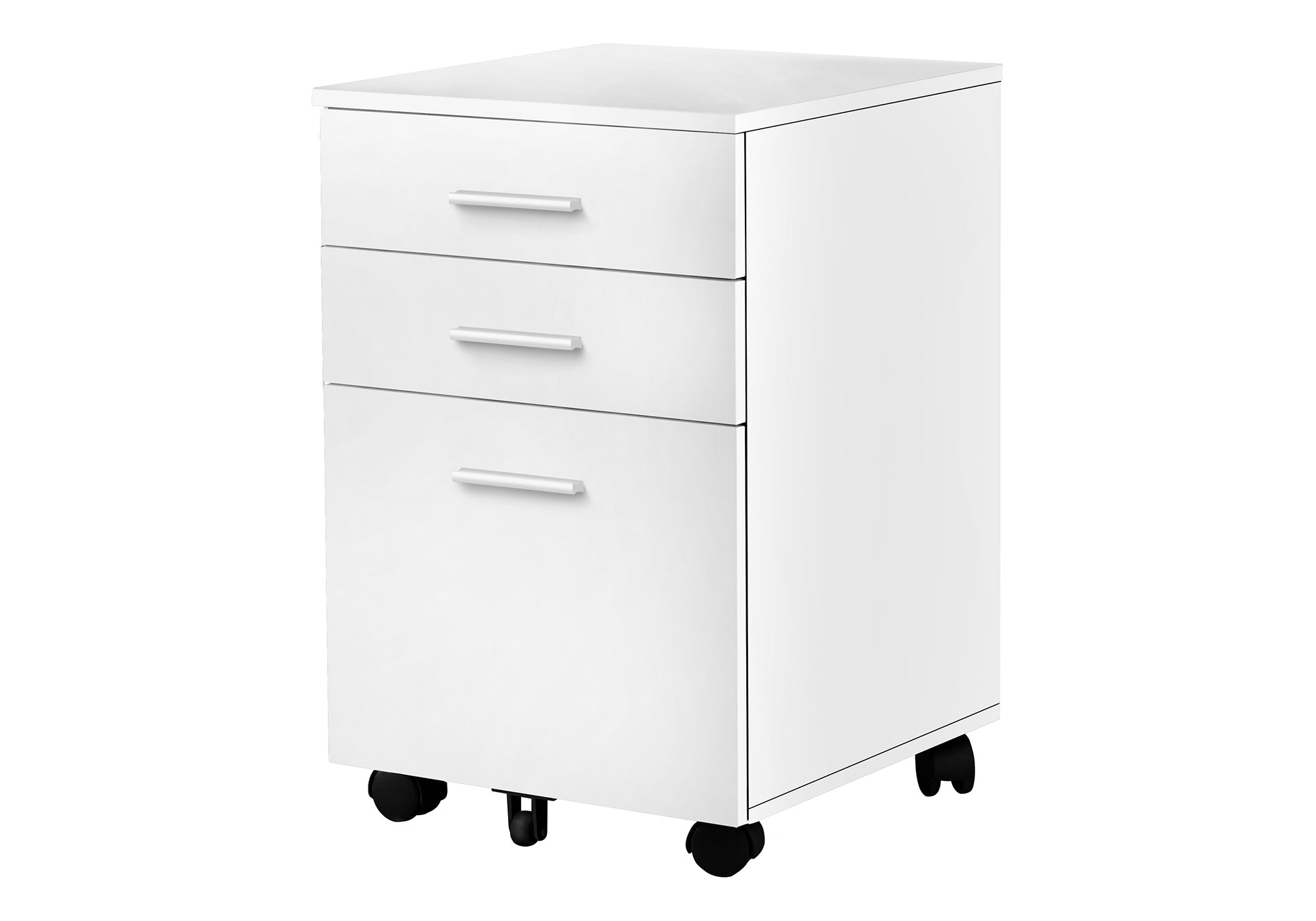 FILING CABINET - 3 DRAWER / WHITE ON CASTORS