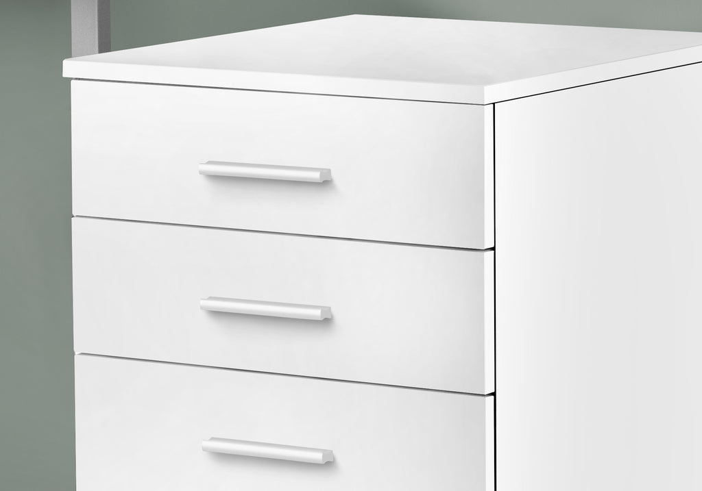 FILING CABINET - 3 DRAWER / WHITE ON CASTORS