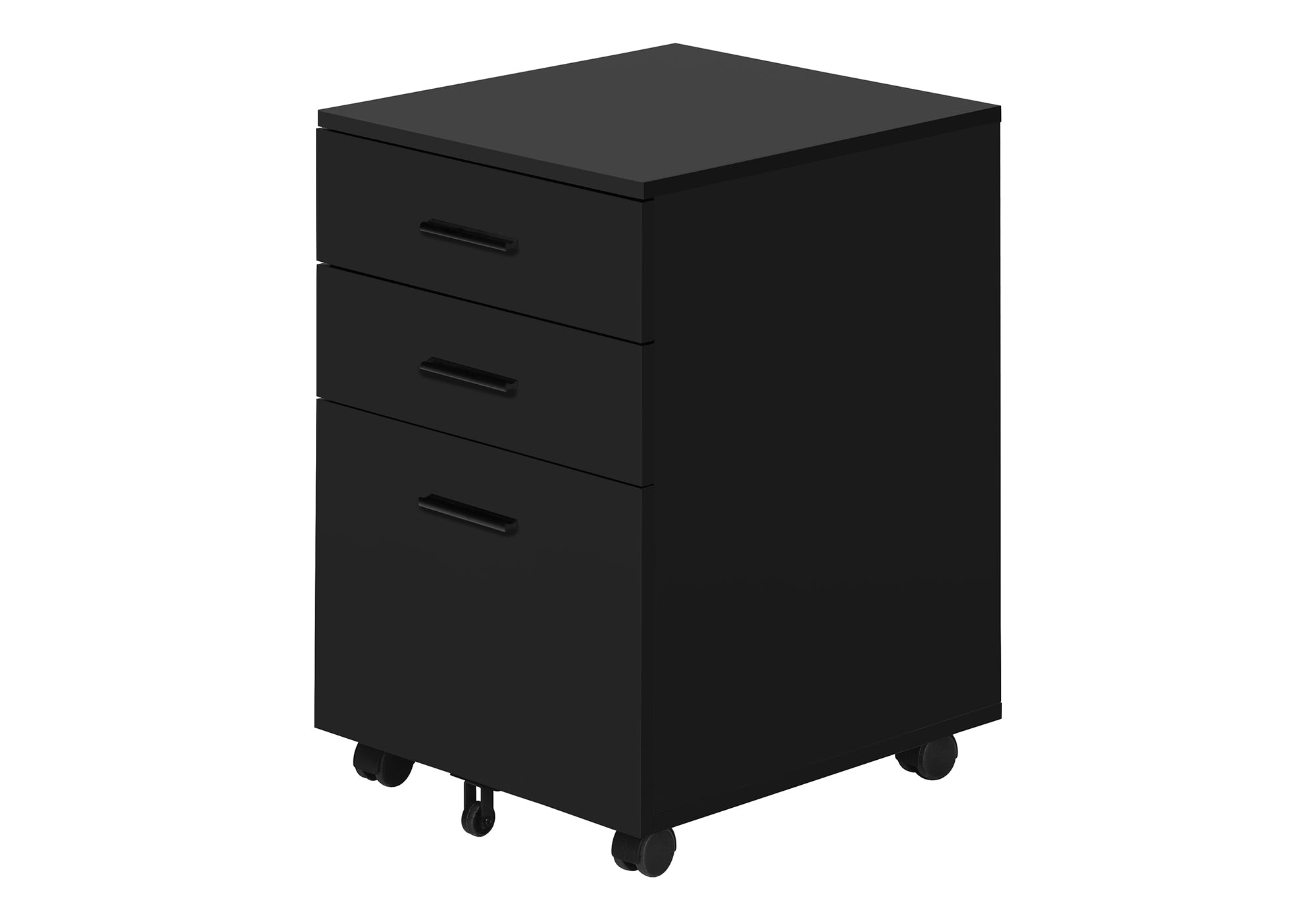 FILING CABINET - 3 DRAWER / BLACK ON CASTORS