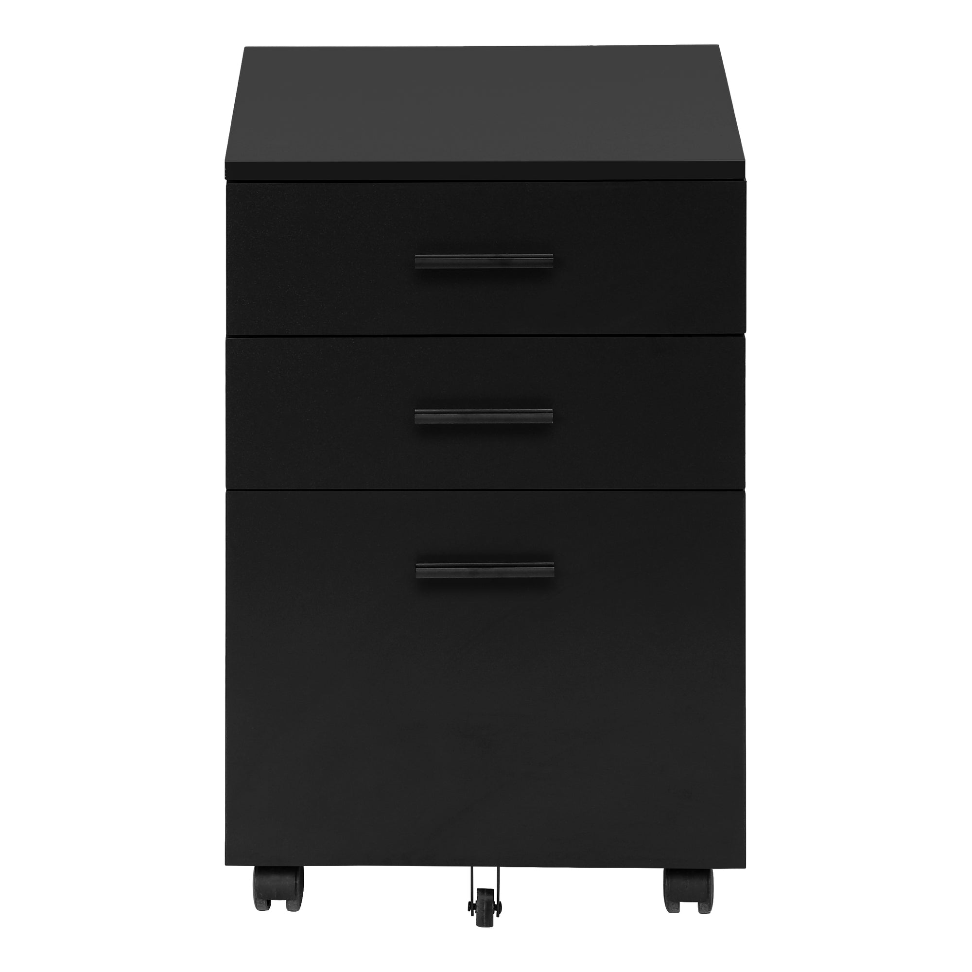 FILING CABINET - 3 DRAWER / BLACK ON CASTORS