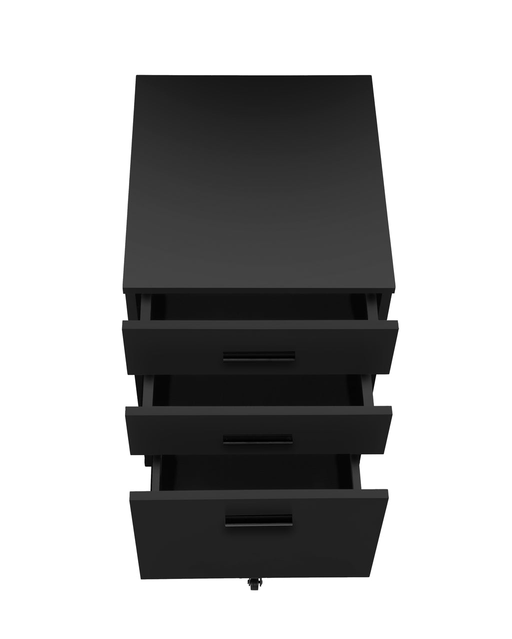 FILING CABINET - 3 DRAWER / BLACK ON CASTORS