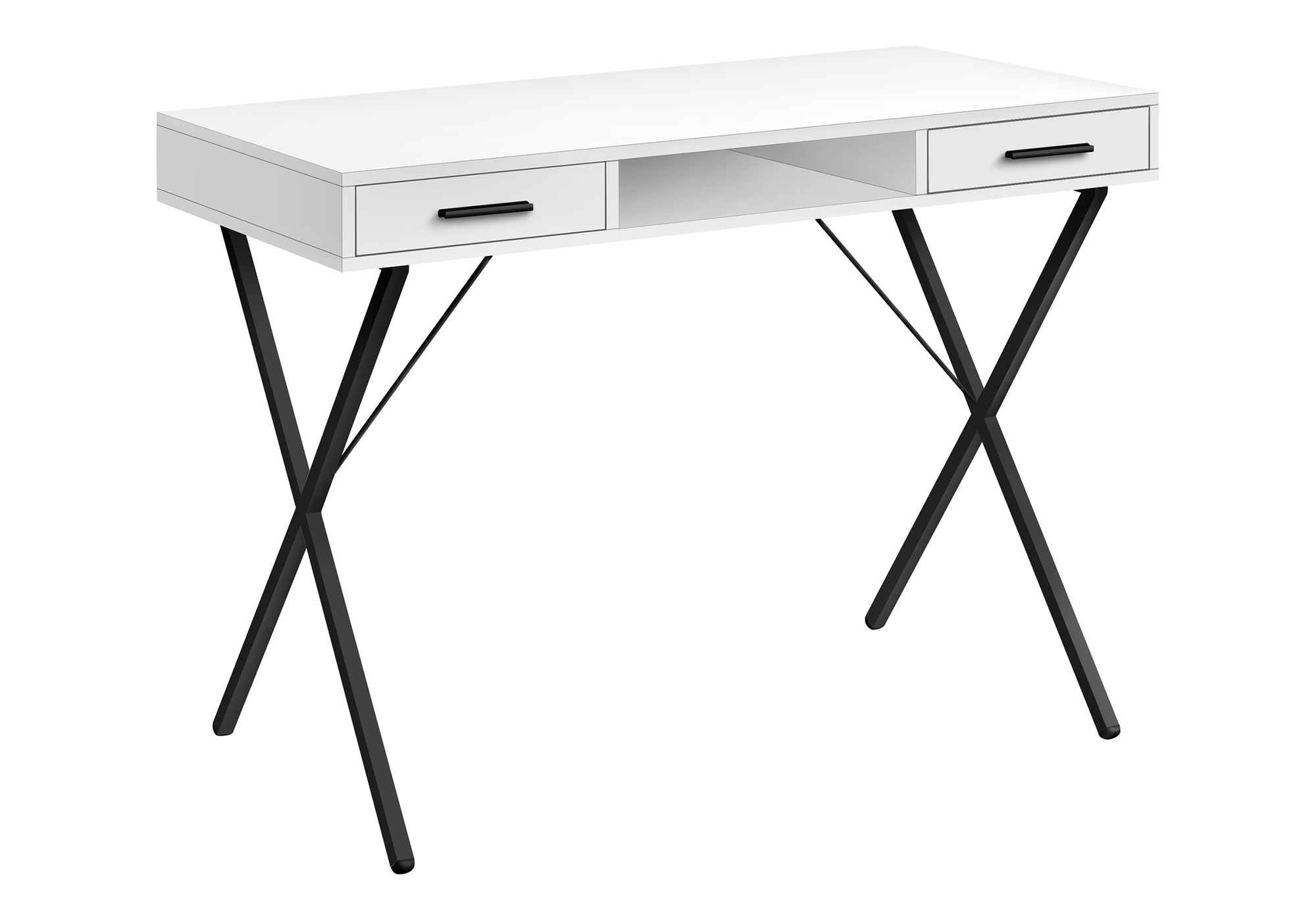 COMPUTER DESK - 42""L / WHITE / BLACK METAL