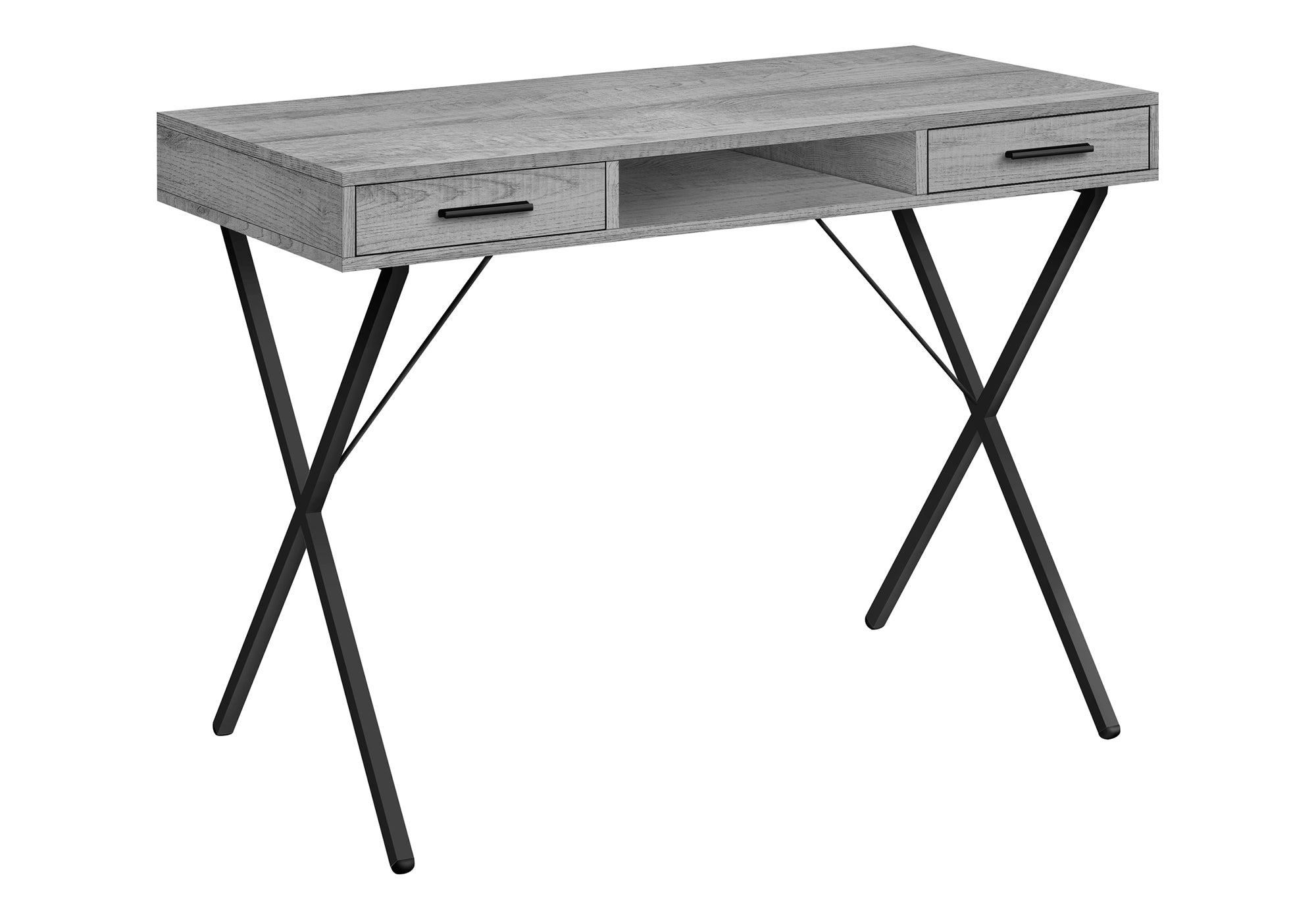 COMPUTER DESK - 42""L / GREY / BLACK METAL