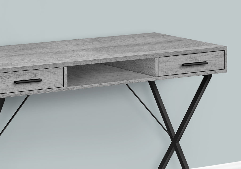 COMPUTER DESK - 42""L / GREY / BLACK METAL