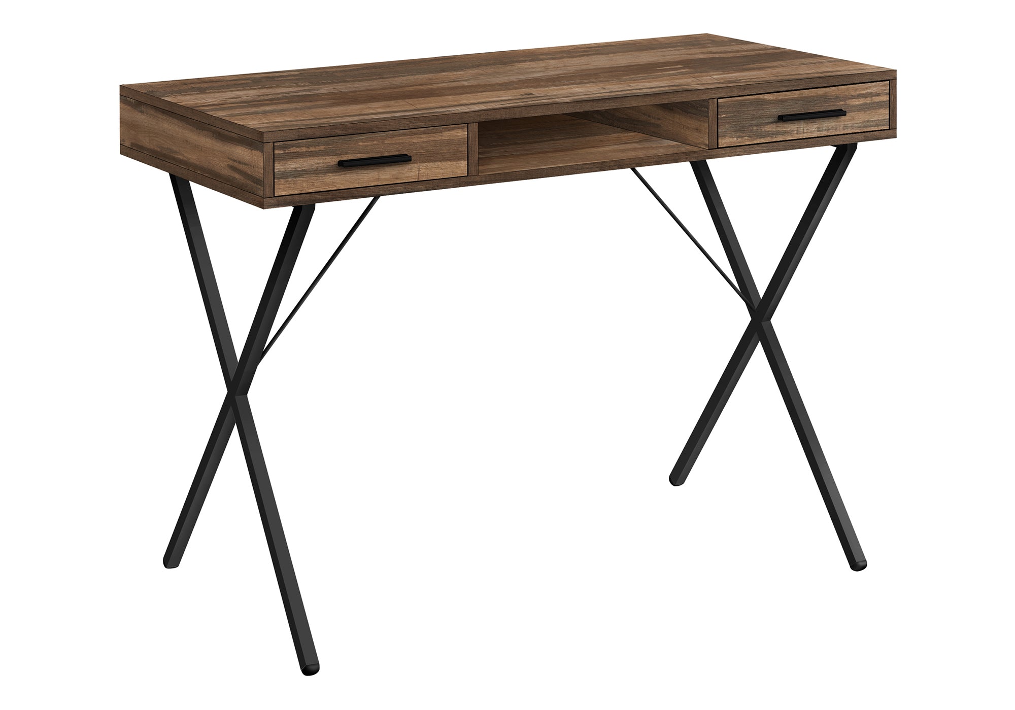COMPUTER DESK - 42""L / BROWN RECLAIMED WOOD / BLACK METAL