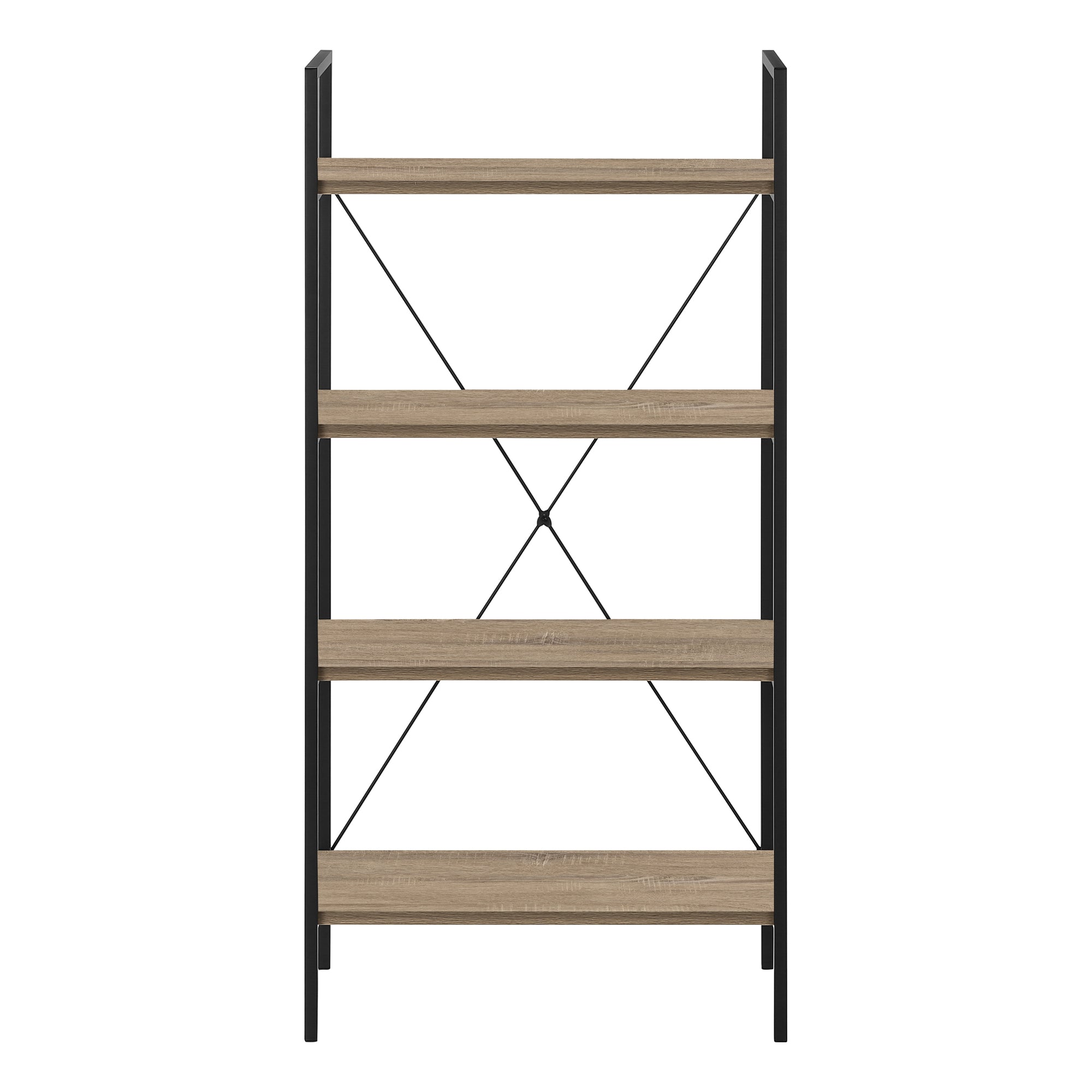 BOOKCASE - 48""H / DARK TAUPE / BLACK METAL