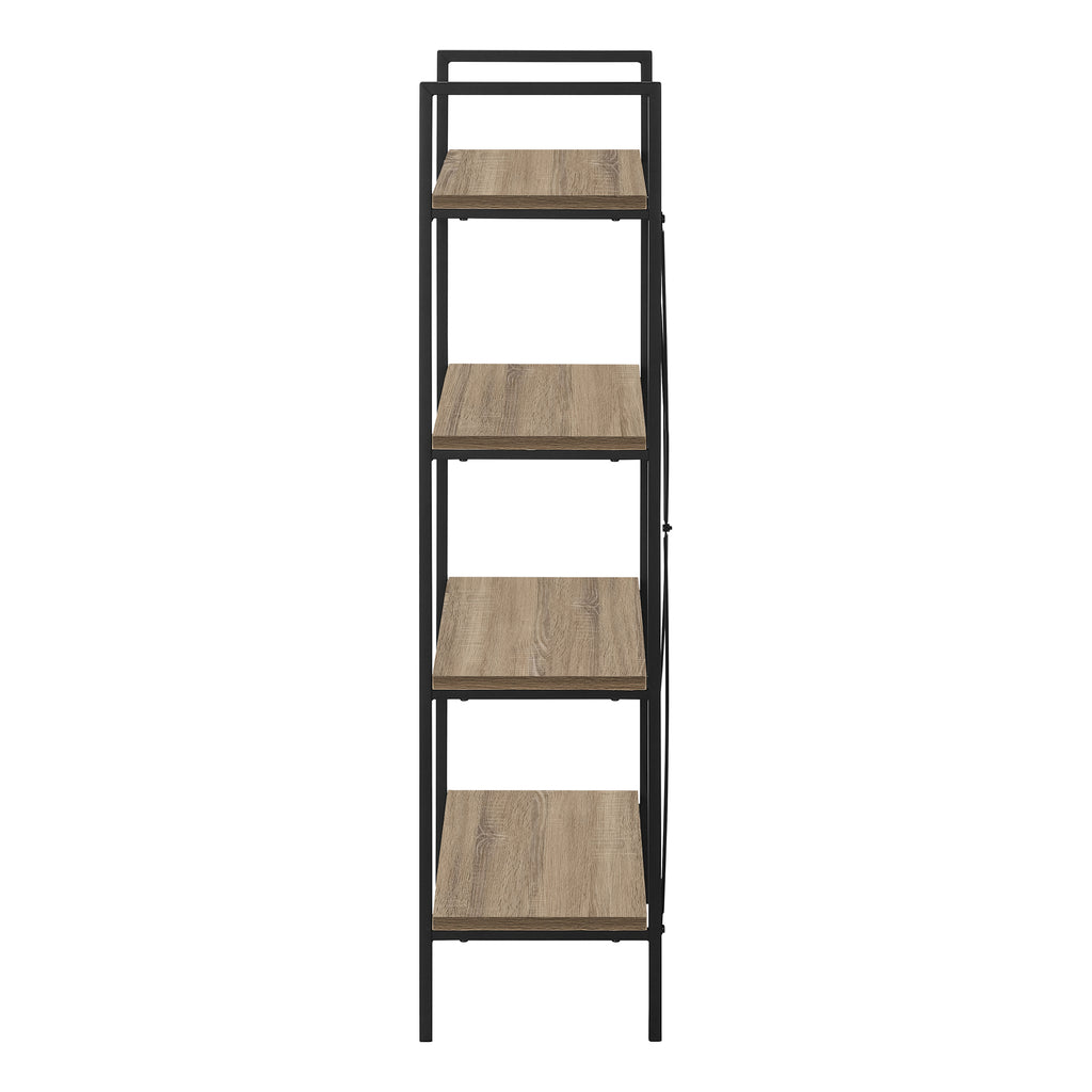 BOOKCASE - 48""H / DARK TAUPE / BLACK METAL