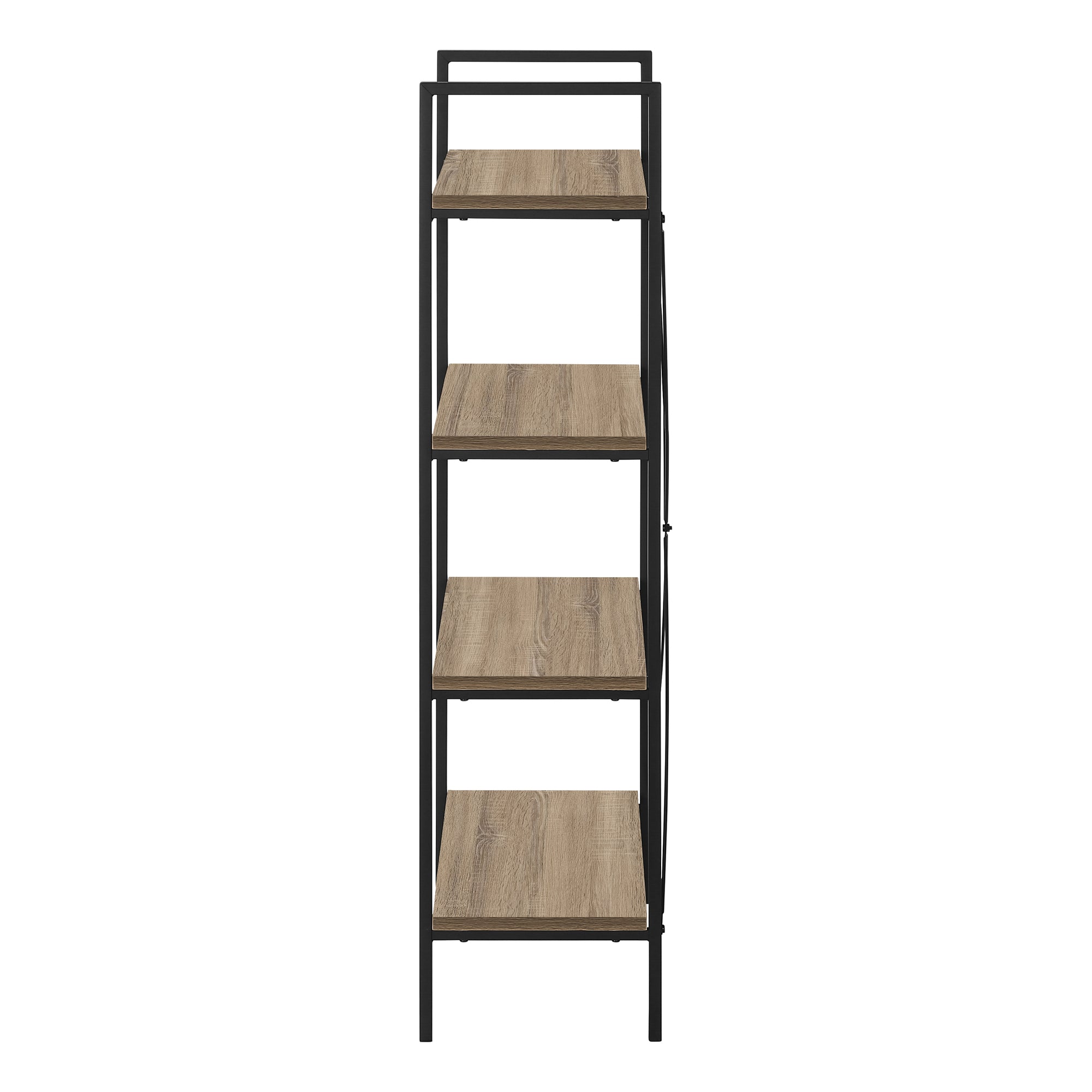 BOOKCASE - 48""H / DARK TAUPE / BLACK METAL