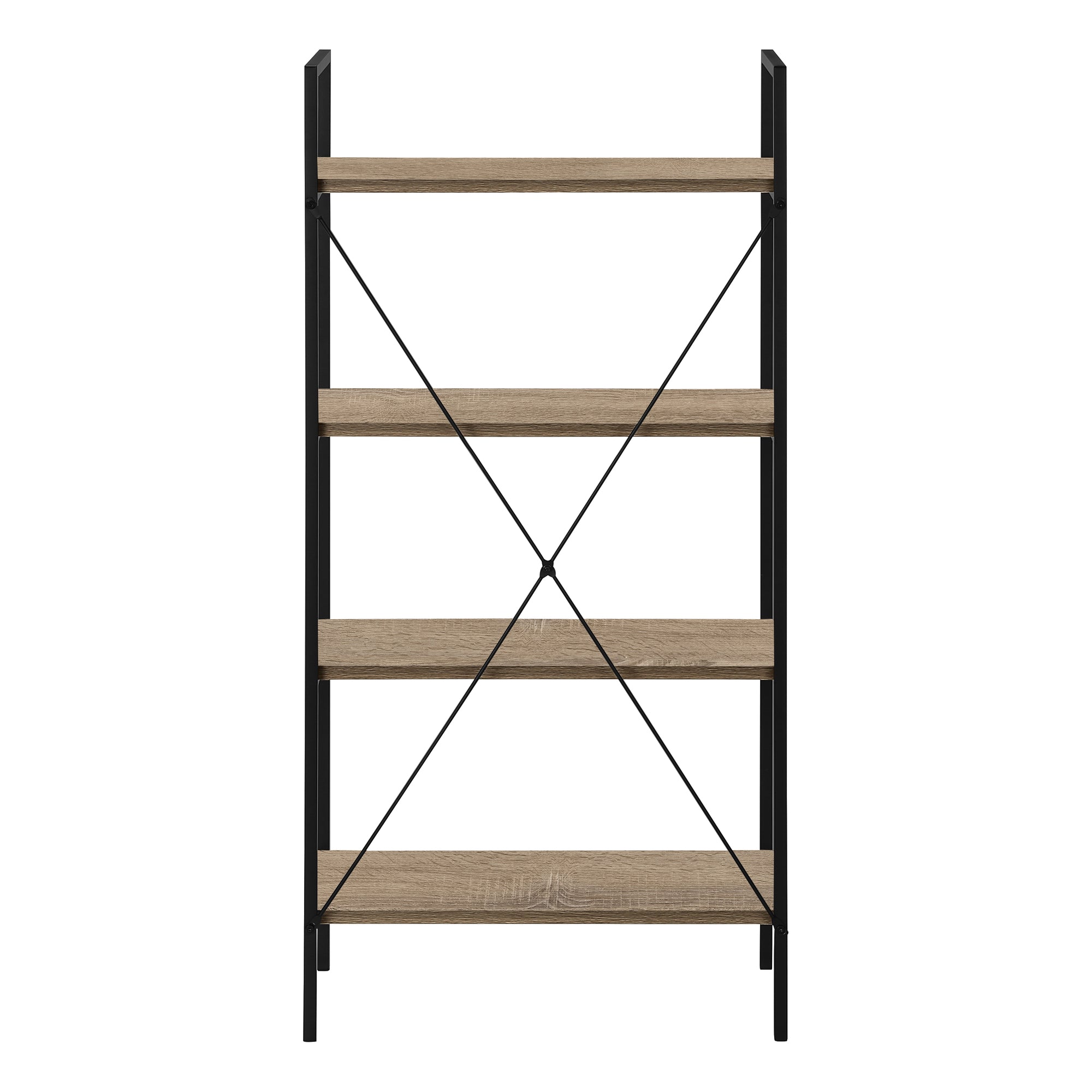 BOOKCASE - 48""H / DARK TAUPE / BLACK METAL