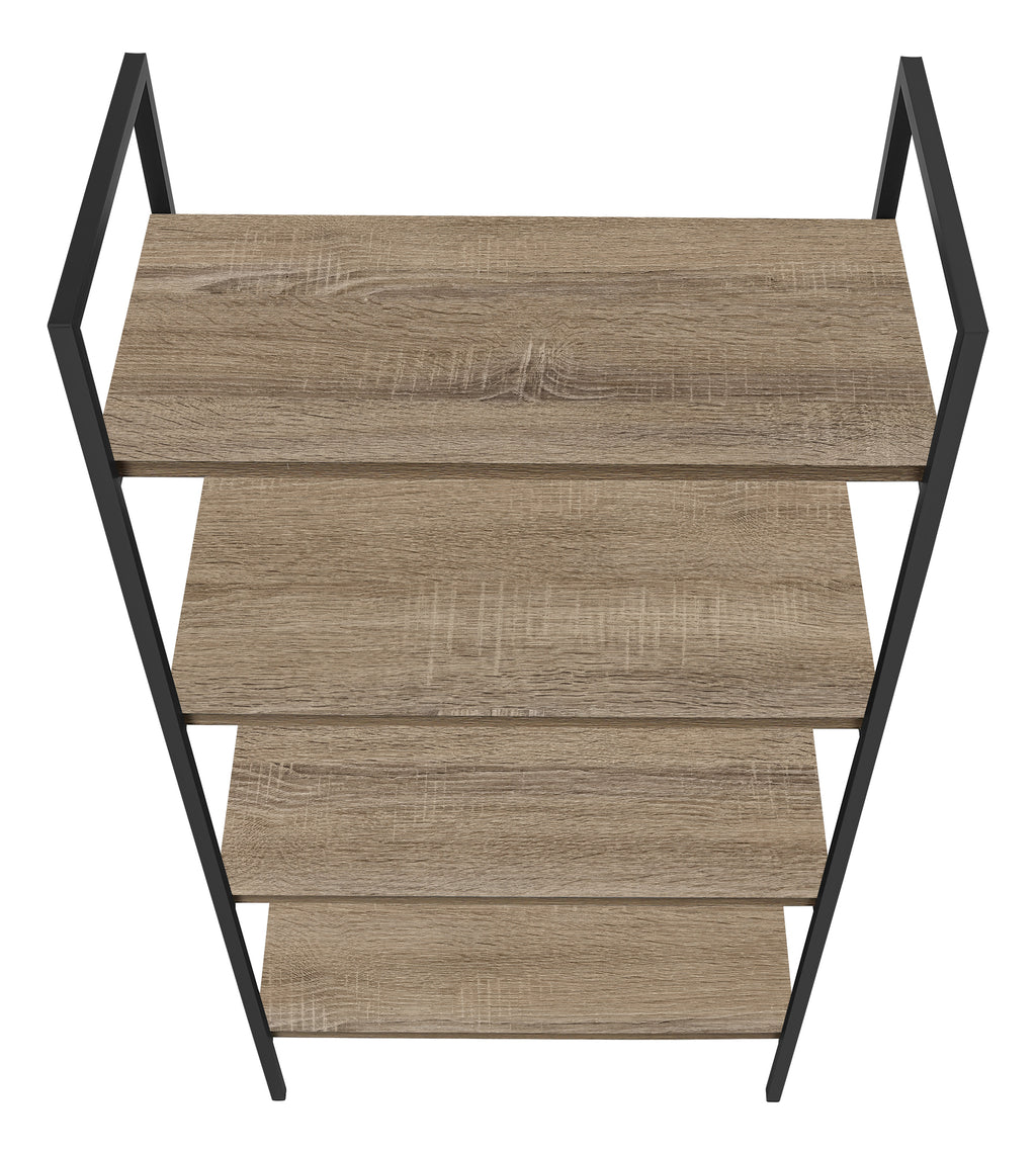 BOOKCASE - 48""H / DARK TAUPE / BLACK METAL