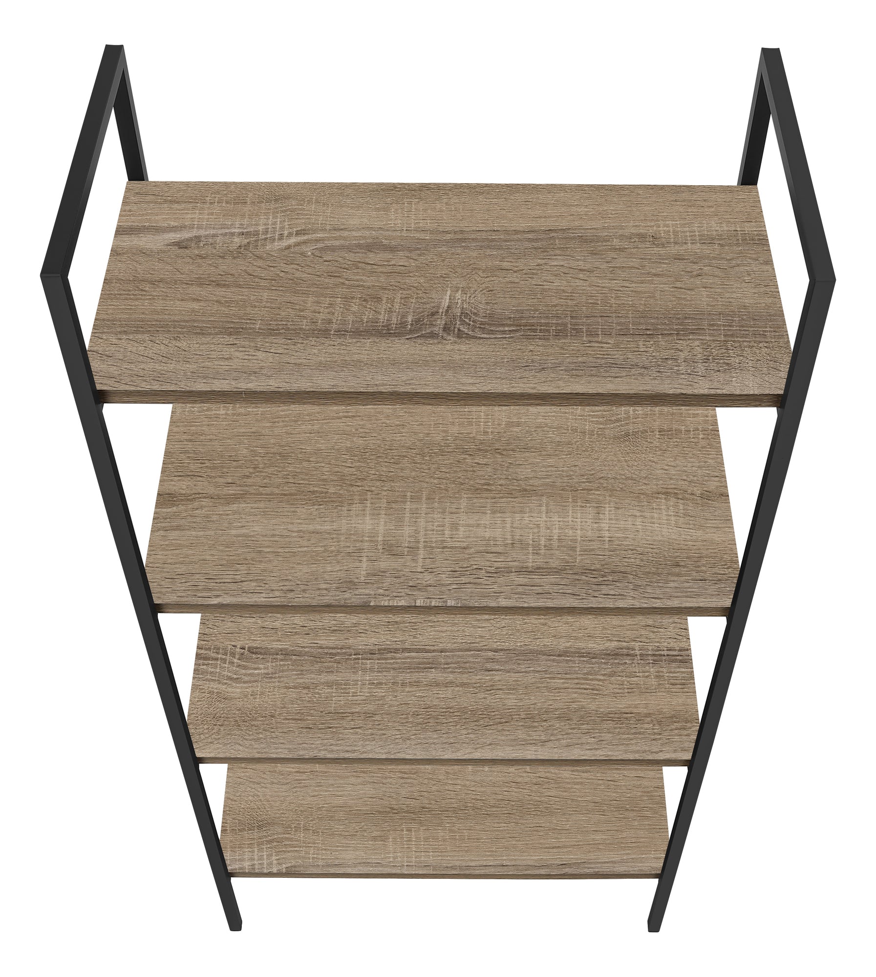 BOOKCASE - 48""H / DARK TAUPE / BLACK METAL