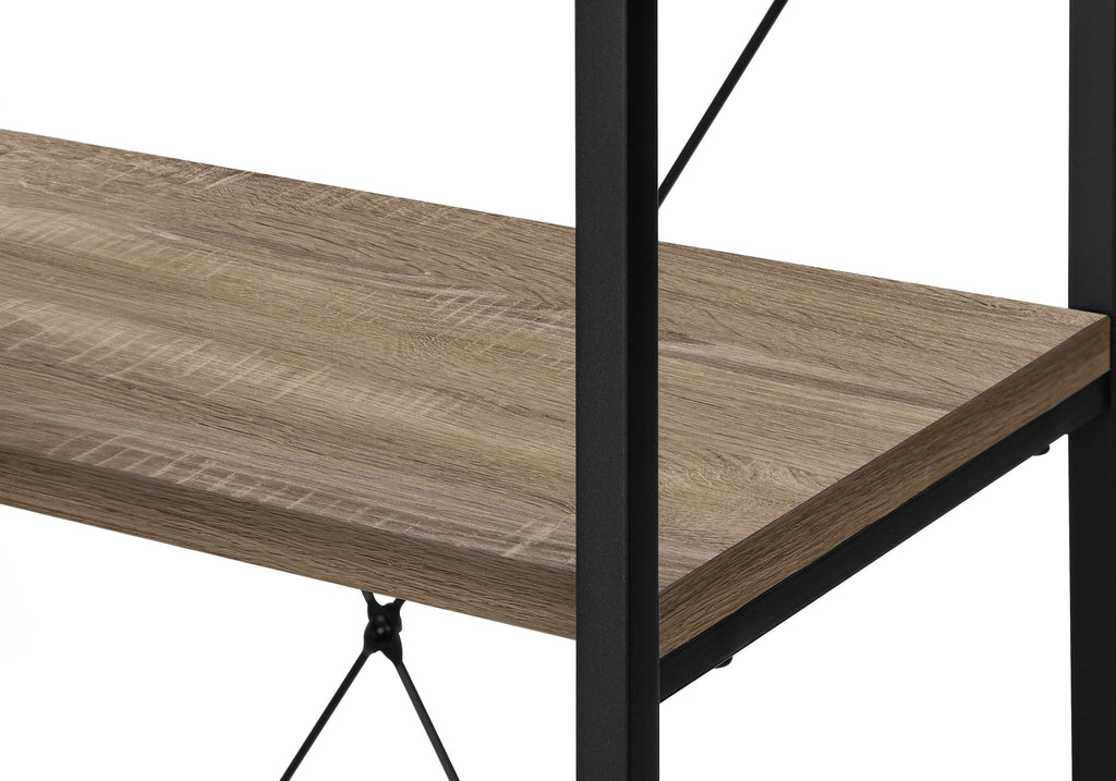 BOOKCASE - 48""H / DARK TAUPE / BLACK METAL