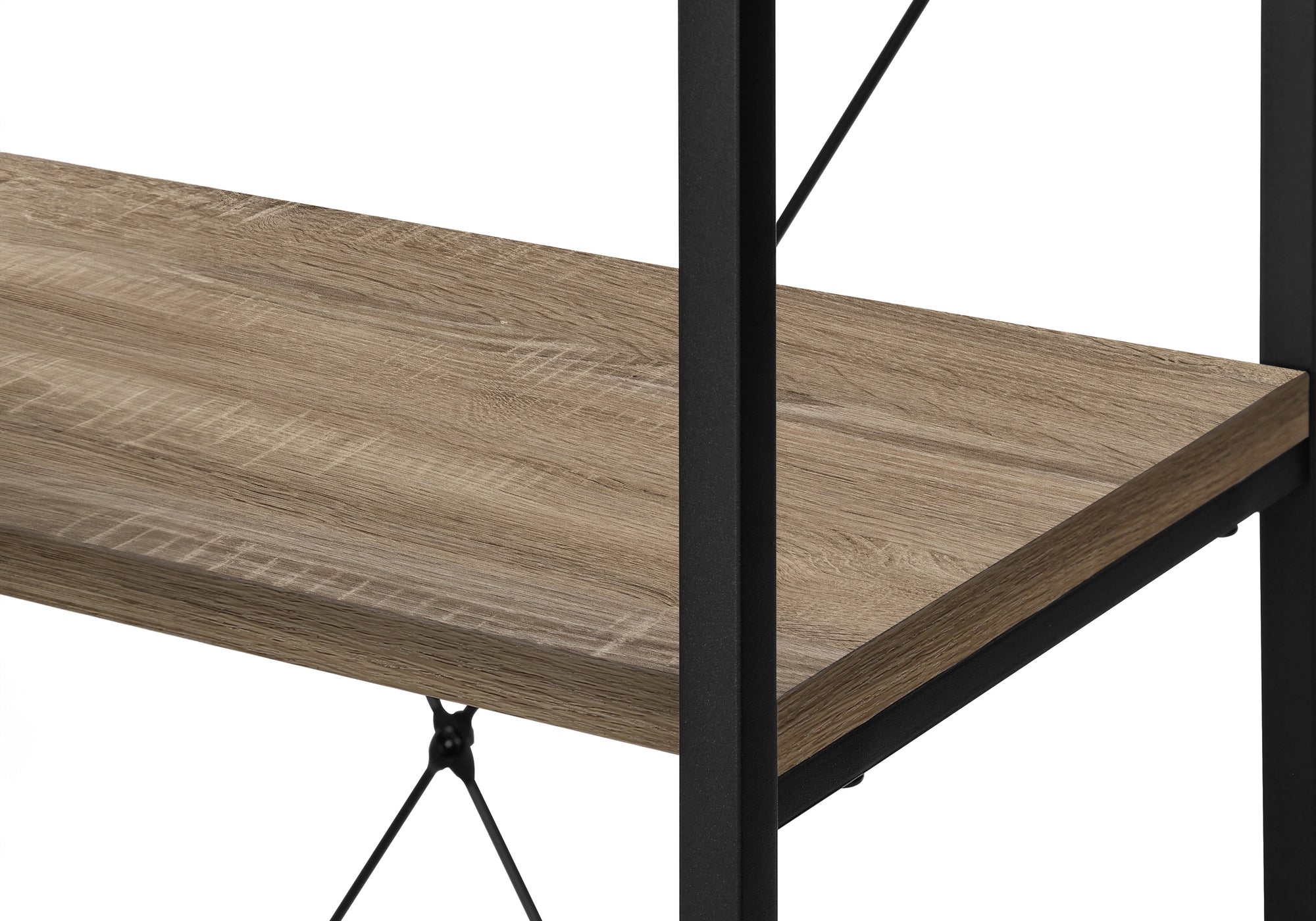 BOOKCASE - 48""H / DARK TAUPE / BLACK METAL