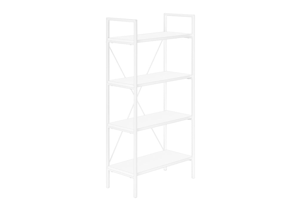 BOOKCASE - 48""H / WHITE / WHITE METAL
