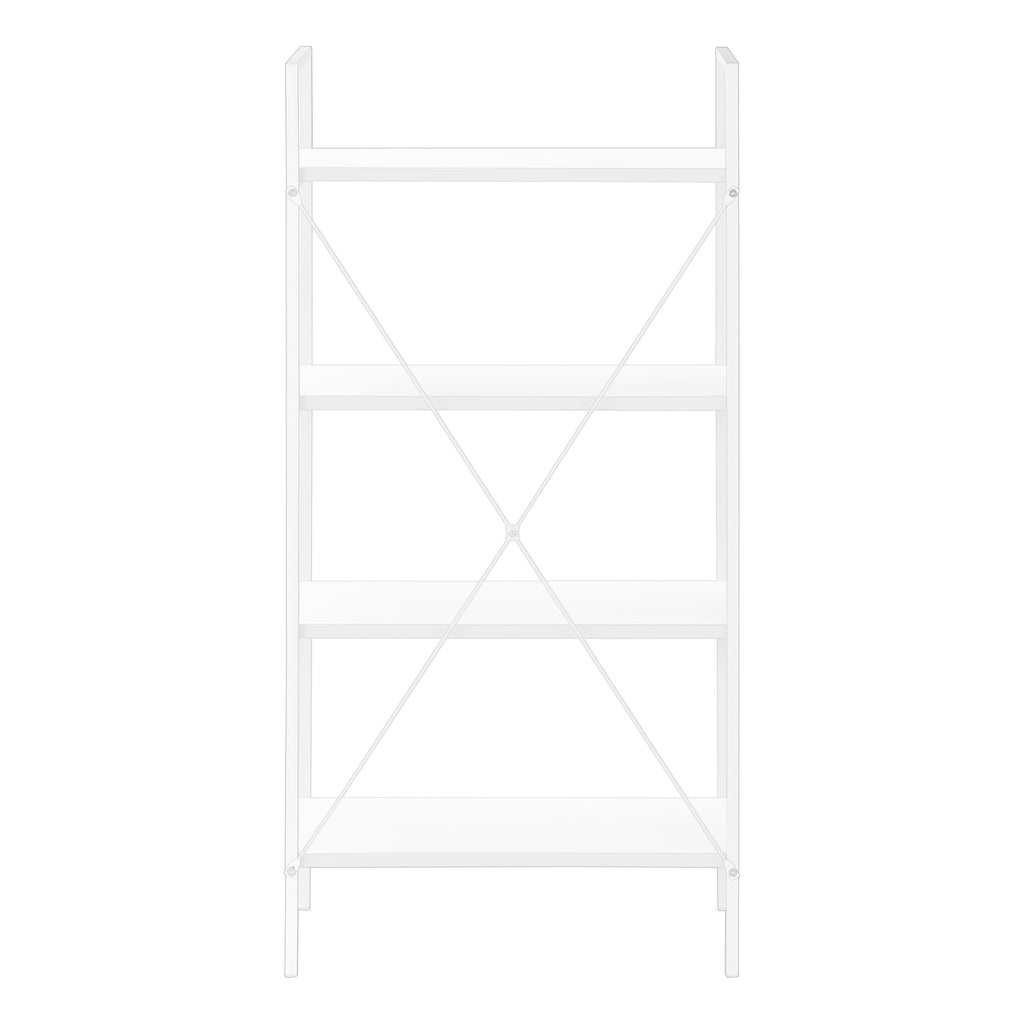 BOOKCASE - 48""H / WHITE / WHITE METAL