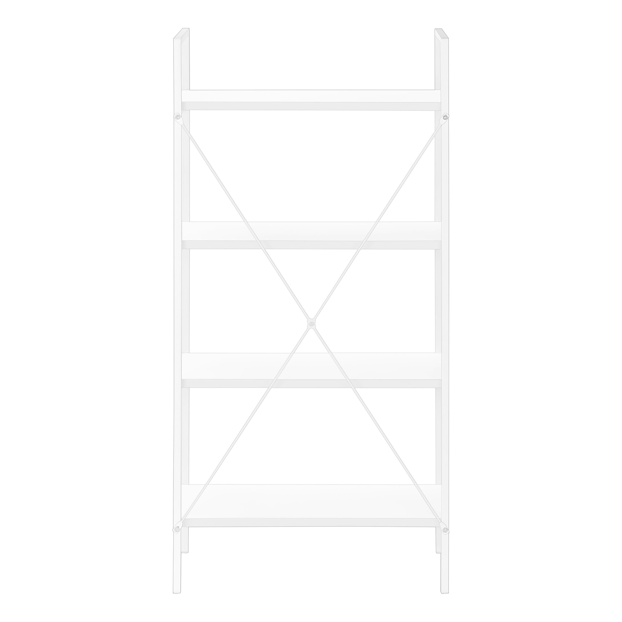 BOOKCASE - 48""H / WHITE / WHITE METAL