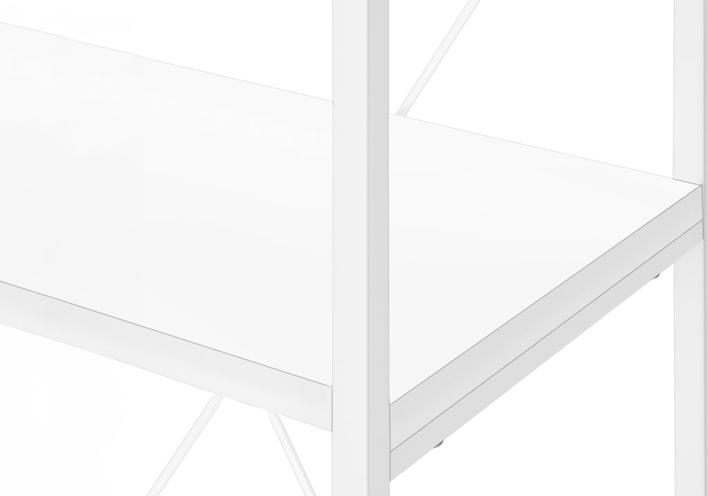 BOOKCASE - 48""H / WHITE / WHITE METAL
