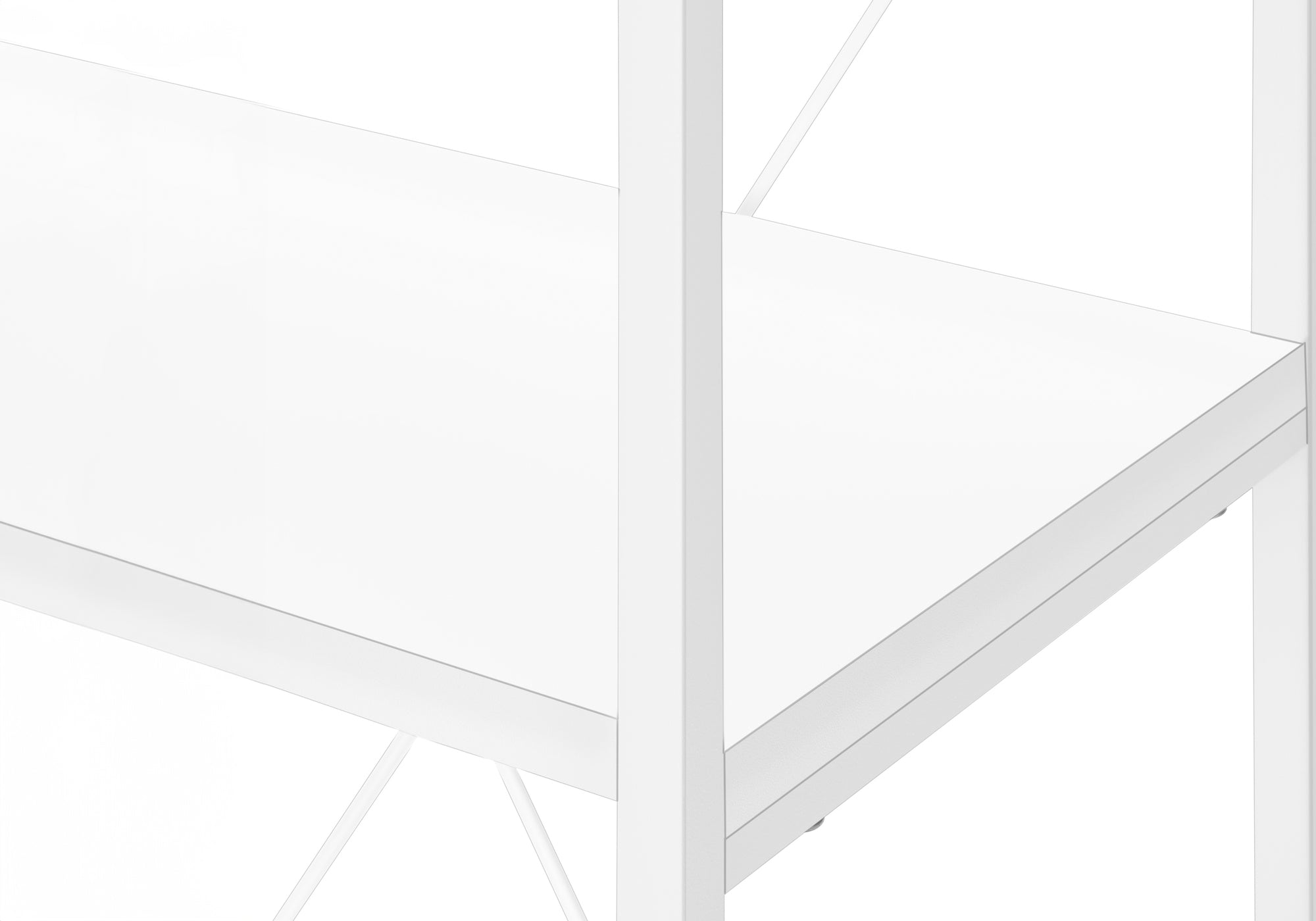 BOOKCASE - 48""H / WHITE / WHITE METAL
