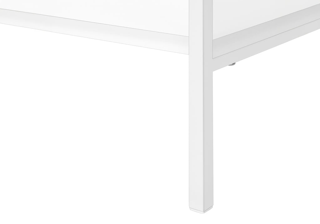 BOOKCASE - 48""H / WHITE / WHITE METAL