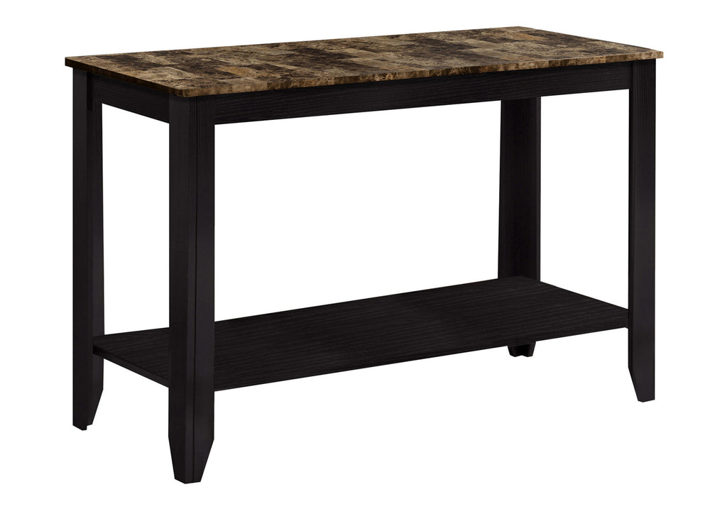 ACCENT TABLE - 44""L / ESPRESSO MARBLE TOP