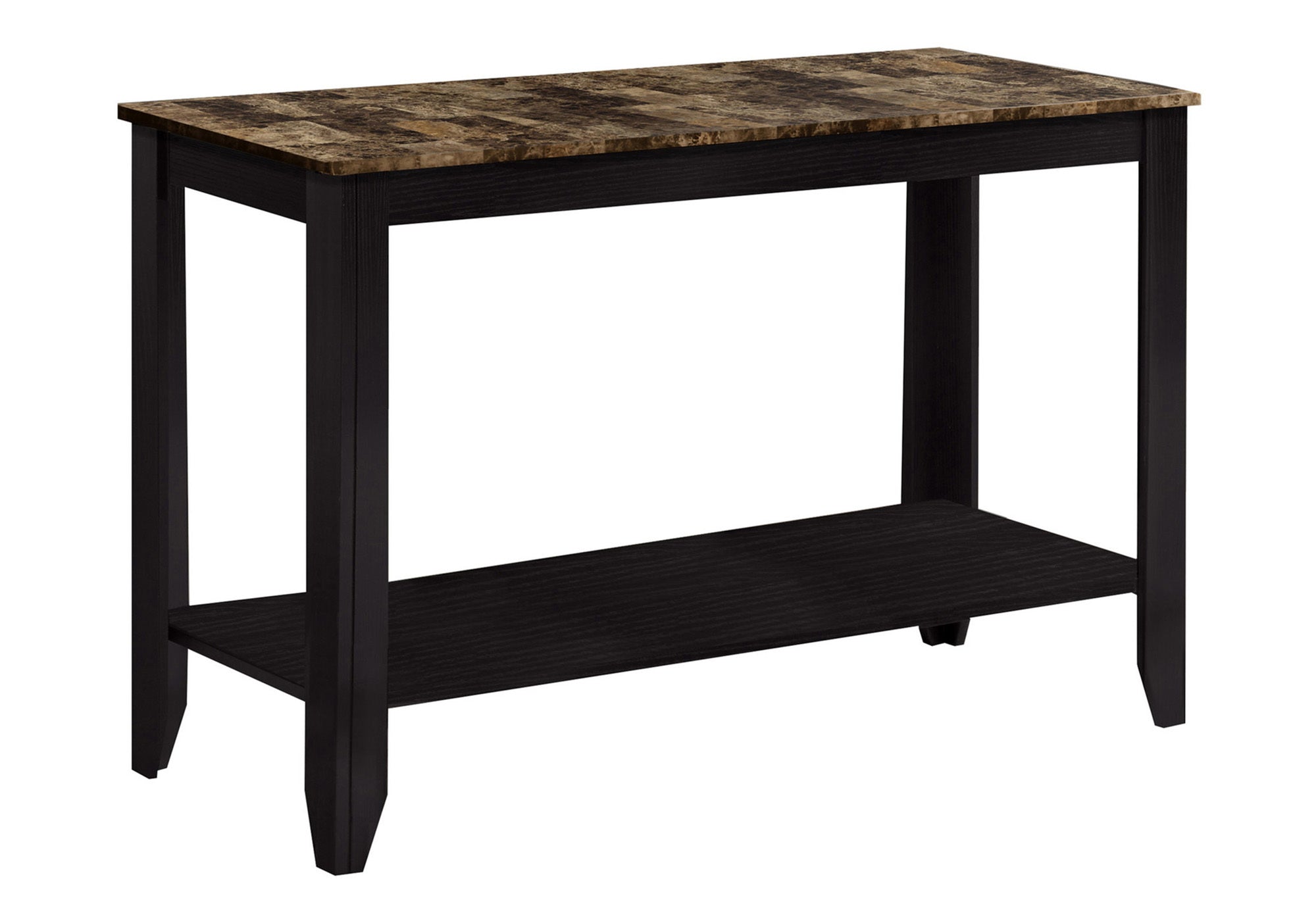 ACCENT TABLE - 44""L / ESPRESSO MARBLE TOP