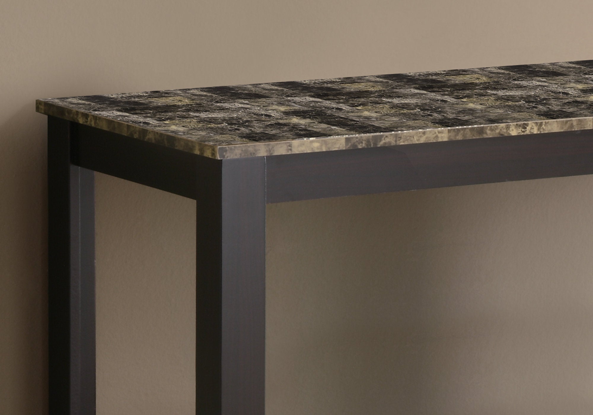 ACCENT TABLE - 44""L / ESPRESSO MARBLE TOP