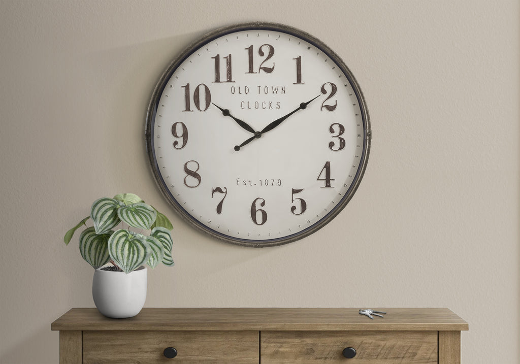 CLOCKS - 30""DIA / WALL CLOCK / BROWN