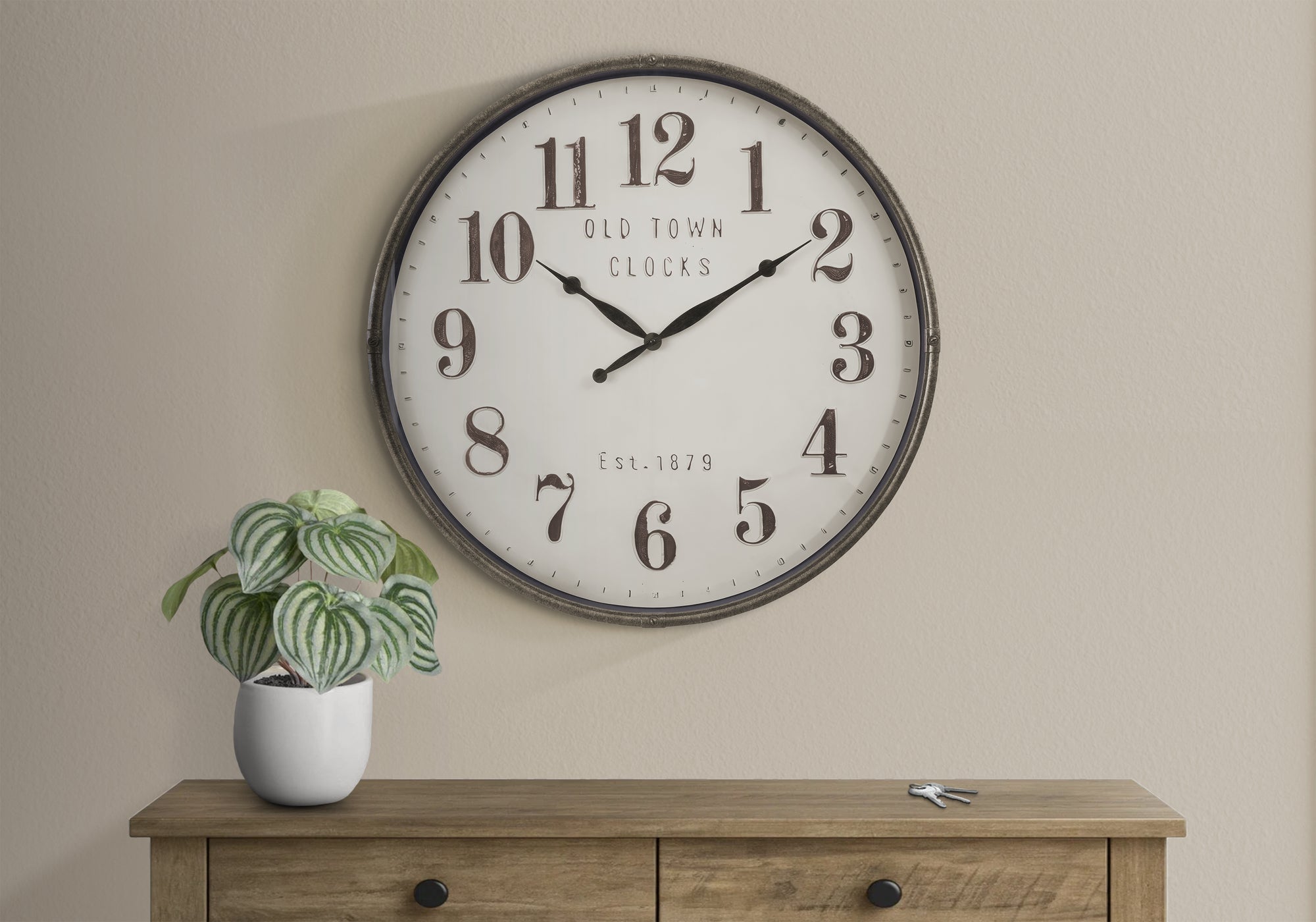 CLOCKS - 30""DIA / WALL CLOCK / BROWN