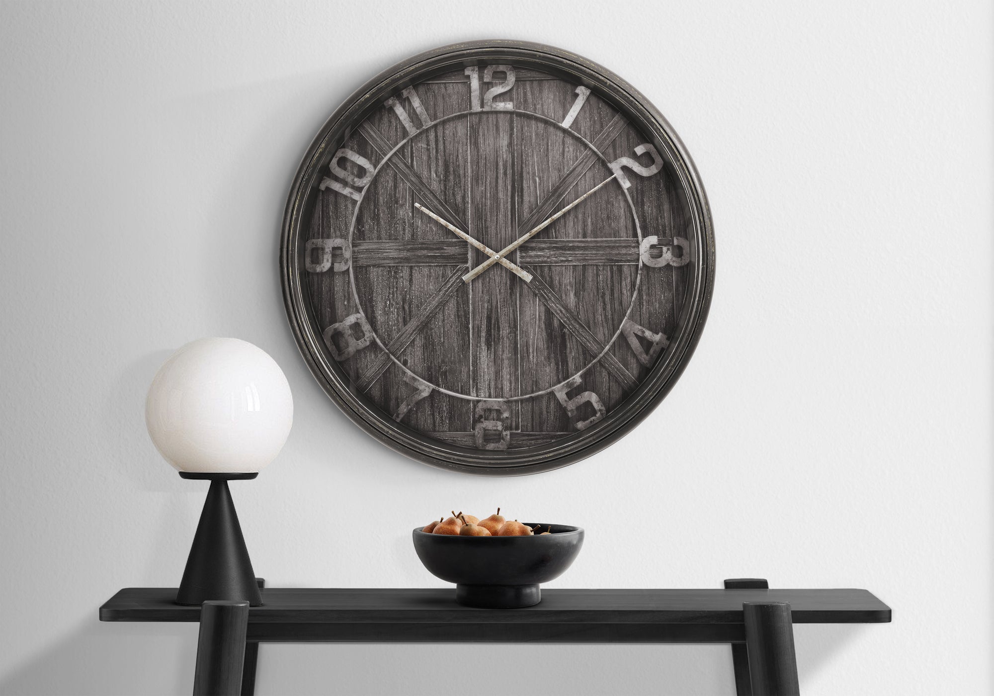 CLOCKS - 30""DIA / WALL CLOCK / BROWN