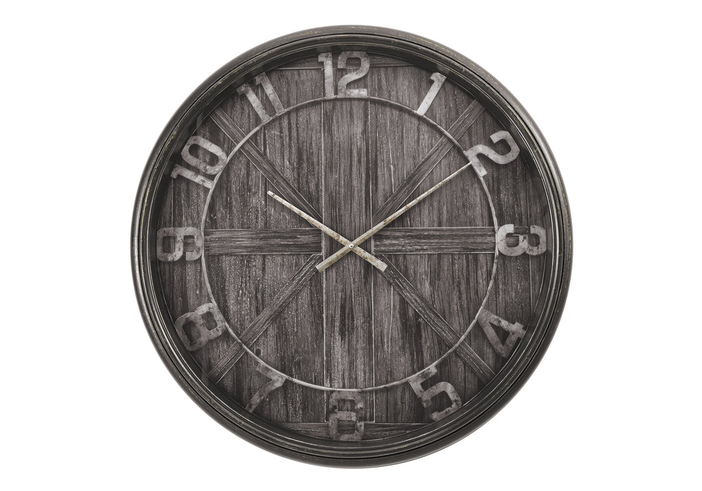 CLOCKS - 30""DIA / WALL CLOCK / BROWN