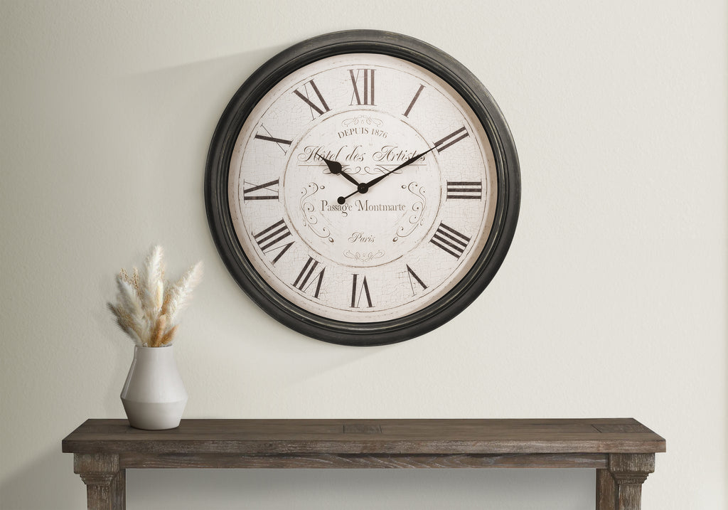 CLOCKS - 30""DIA / WALL CLOCK / BROWN