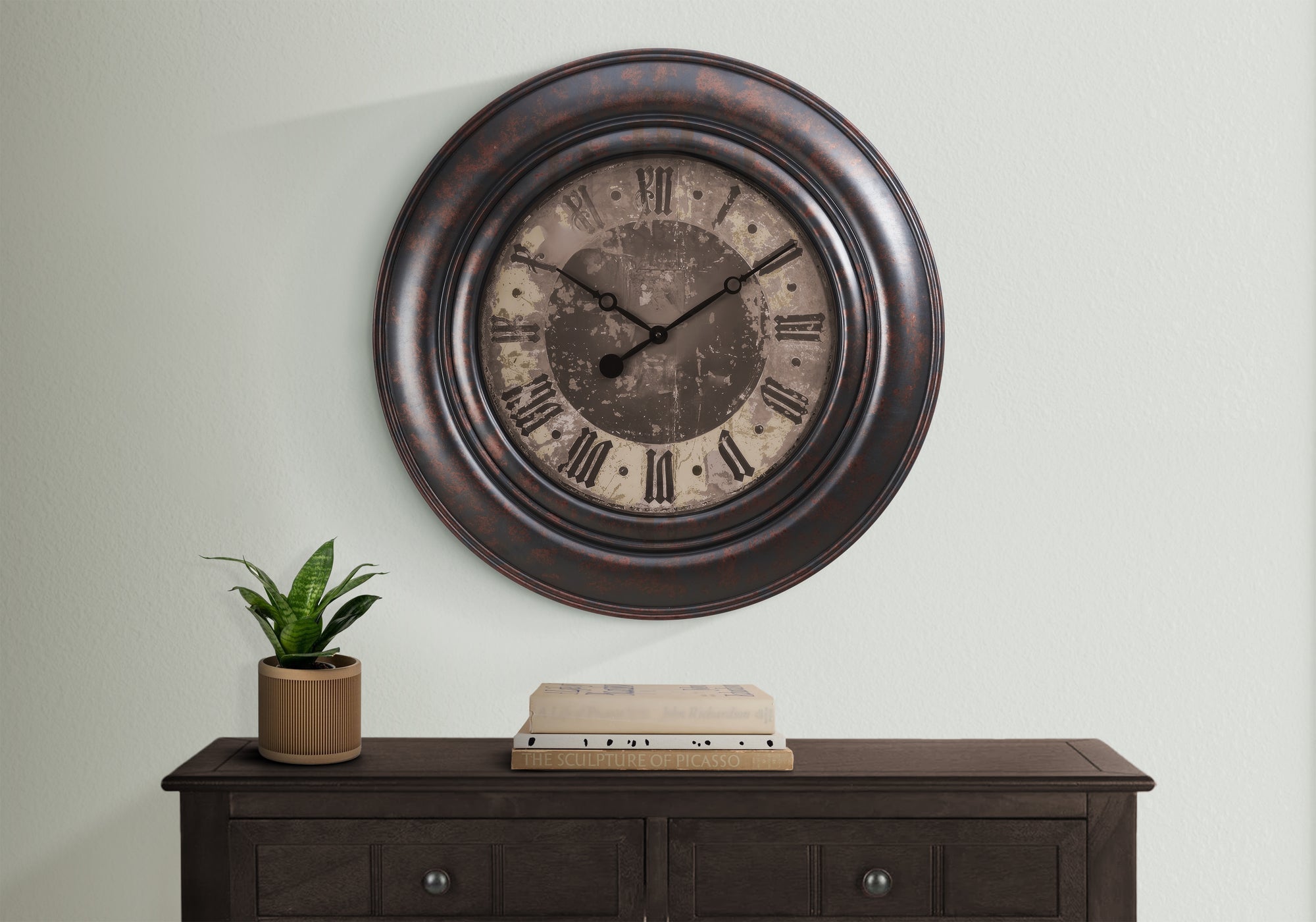CLOCKS - 30""DIA / WALL CLOCK / BROWN