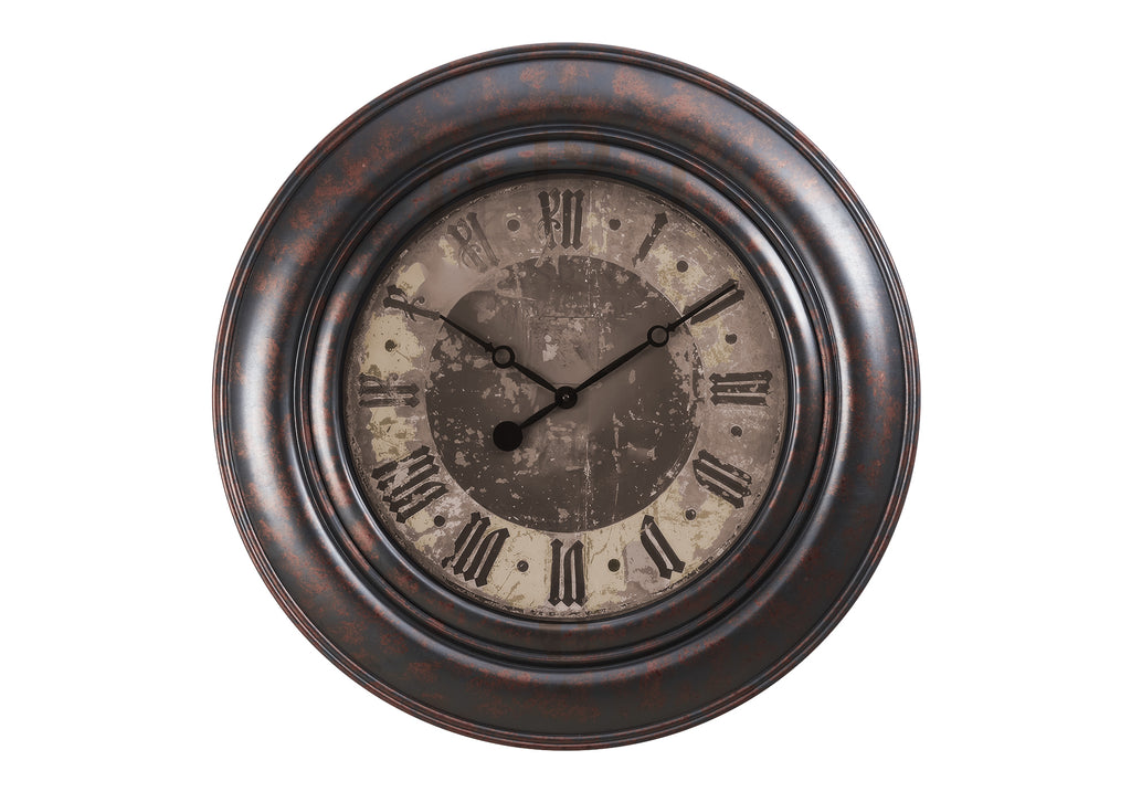 CLOCKS - 30""DIA / WALL CLOCK / BROWN