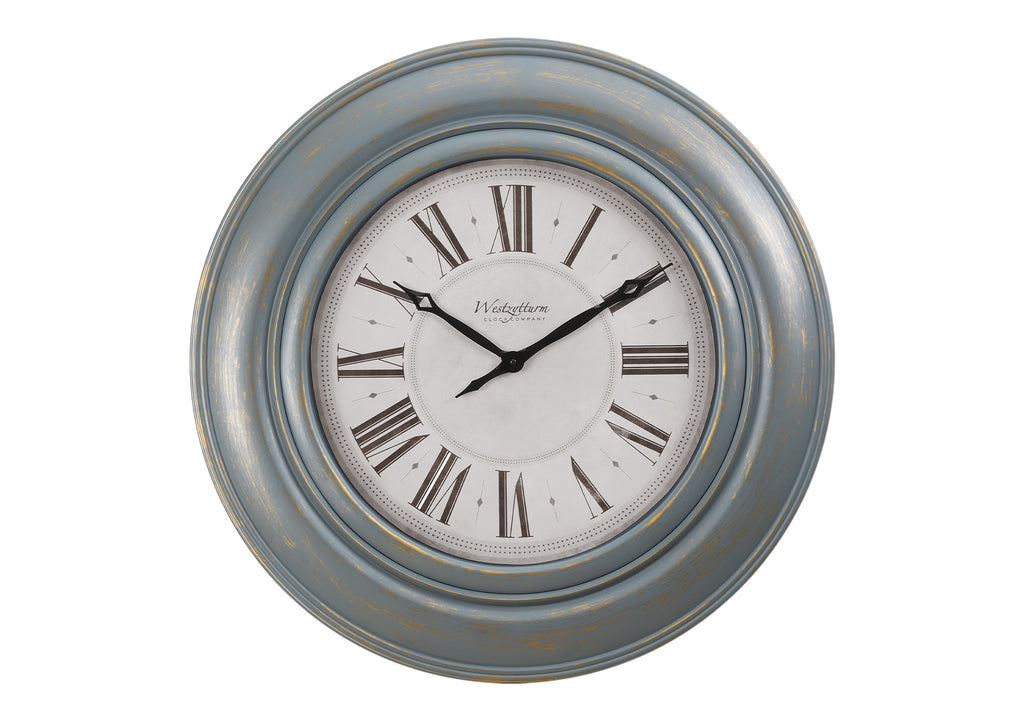 CLOCKS - 30""DIA / WALL CLOCK / ANTIQUE BLUE