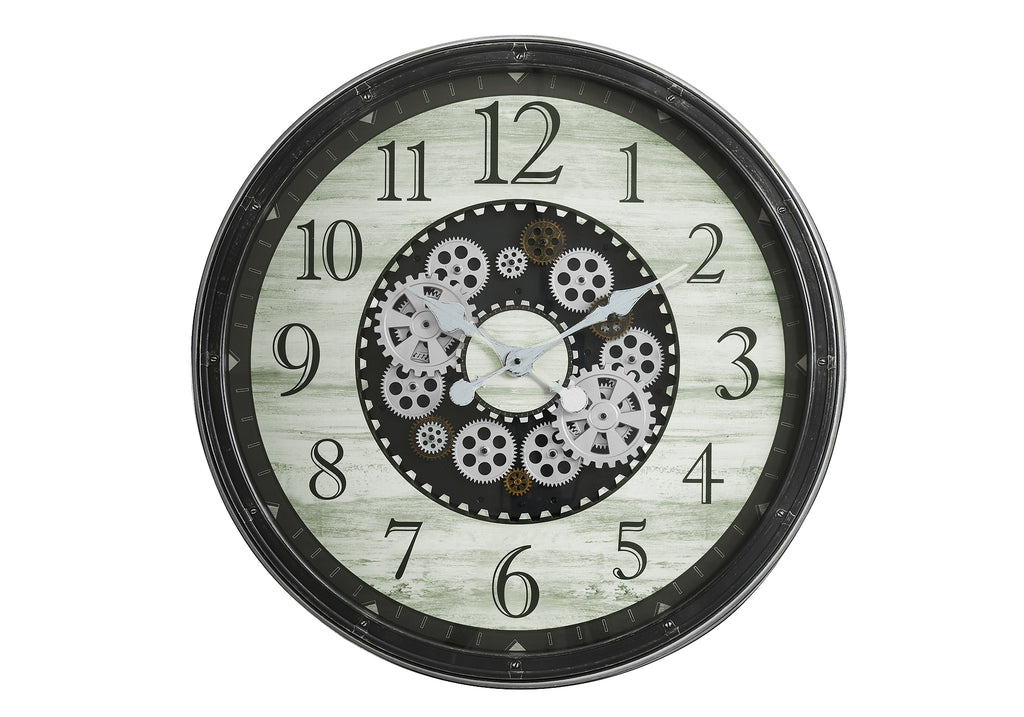 CLOCKS - 30""DIA / GEAR MECHANISM WALL CLOCK / BROWN