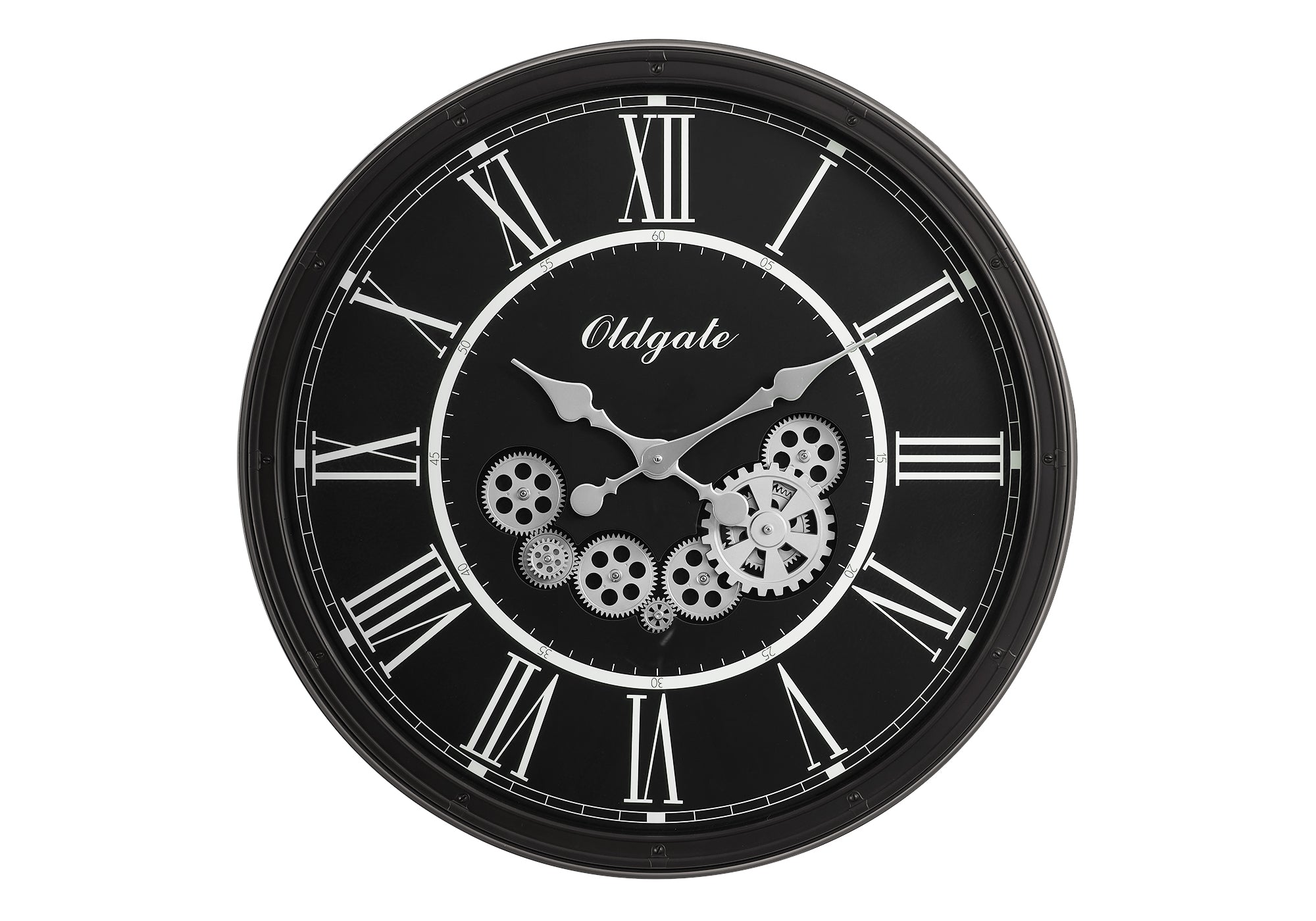 CLOCKS - 30""DIA / GEAR MECHANISM WALL CLOCK / BLACK