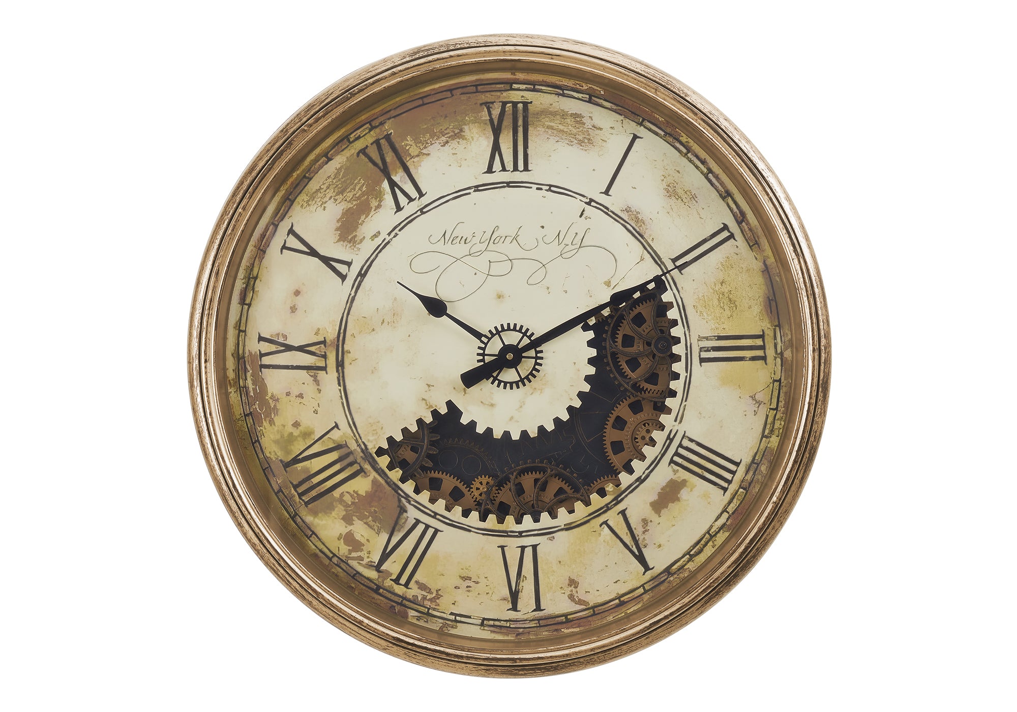 CLOCKS - 30""DIA / GEAR MECHANISM WALL CLOCK / BROWN
