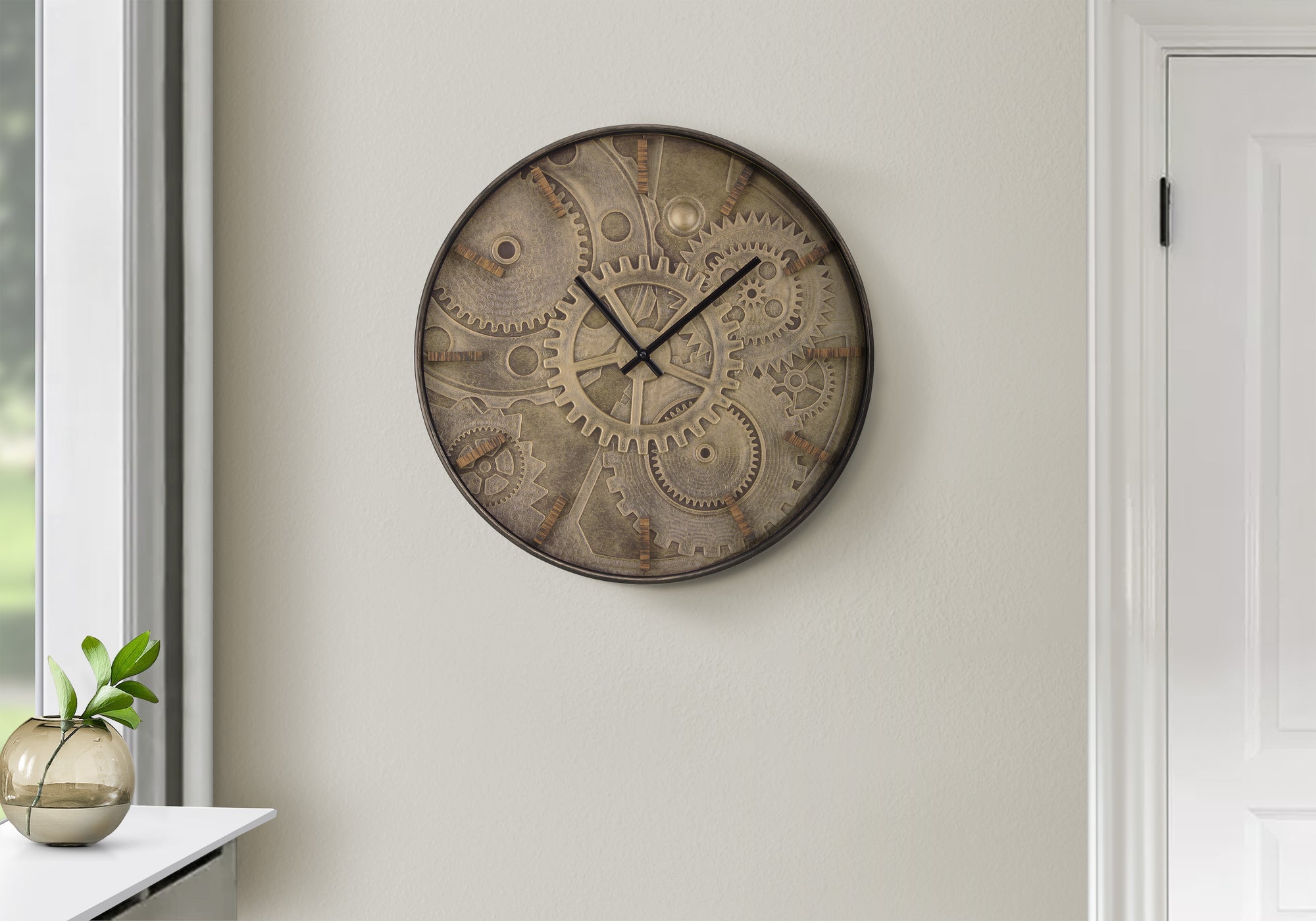 CLOCKS - 20""DIA / WALL CLOCK / BROWN