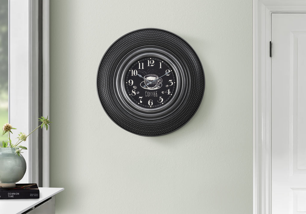 CLOCKS - 20""DIA / WALL CLOCK / CHARCOAL GREY