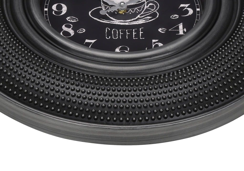 CLOCKS - 20""DIA / WALL CLOCK / CHARCOAL GREY