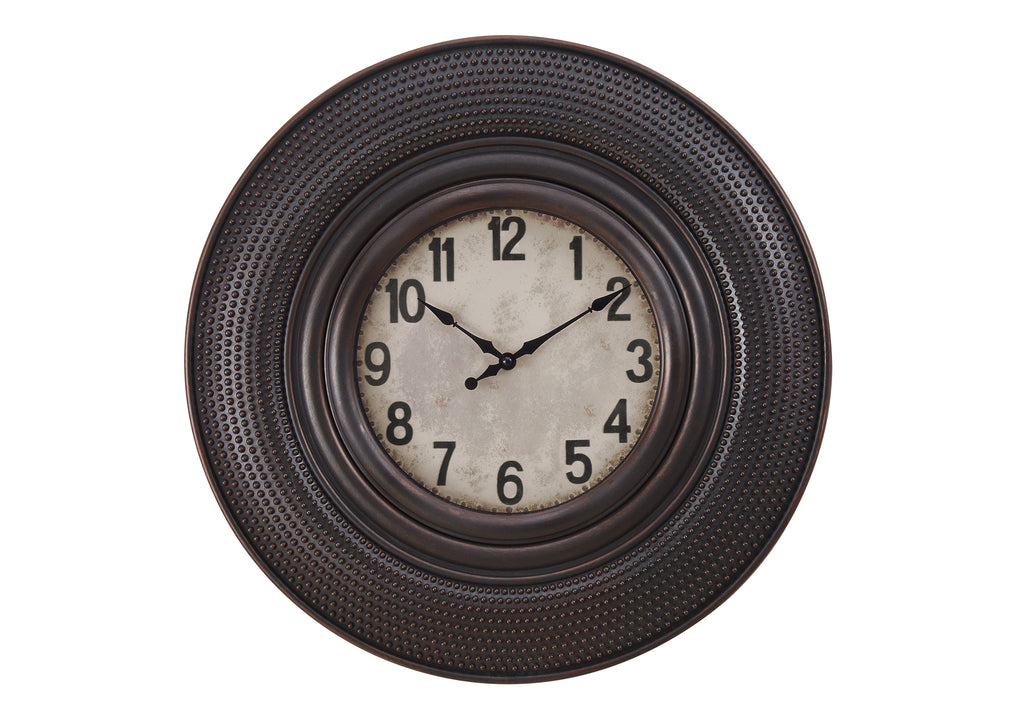 CLOCKS - 20""DIA / WALL CLOCK / ANTIQUE BROWN