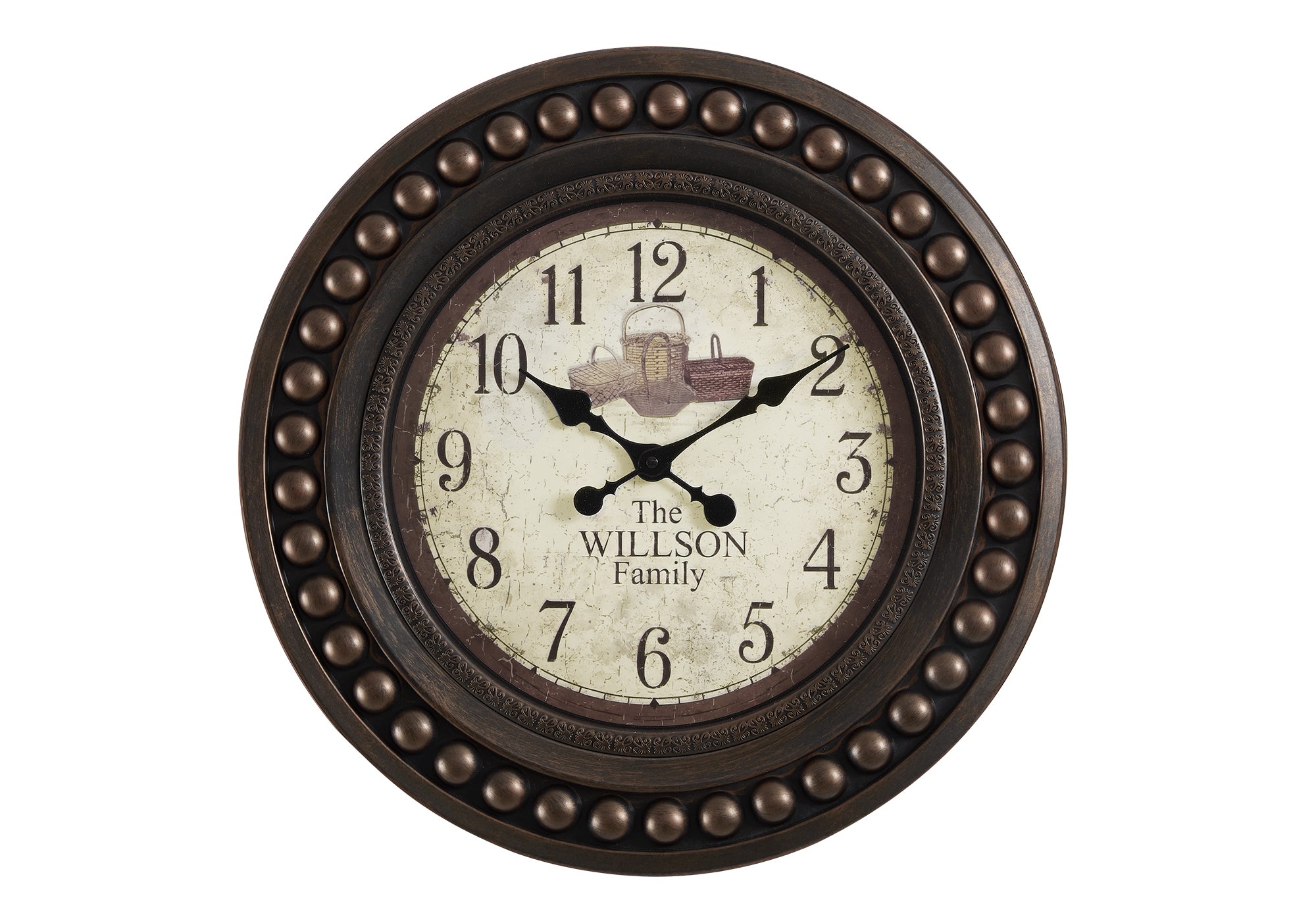 CLOCKS - 20""DIA / WALL CLOCK / ANTIQUE BROWN