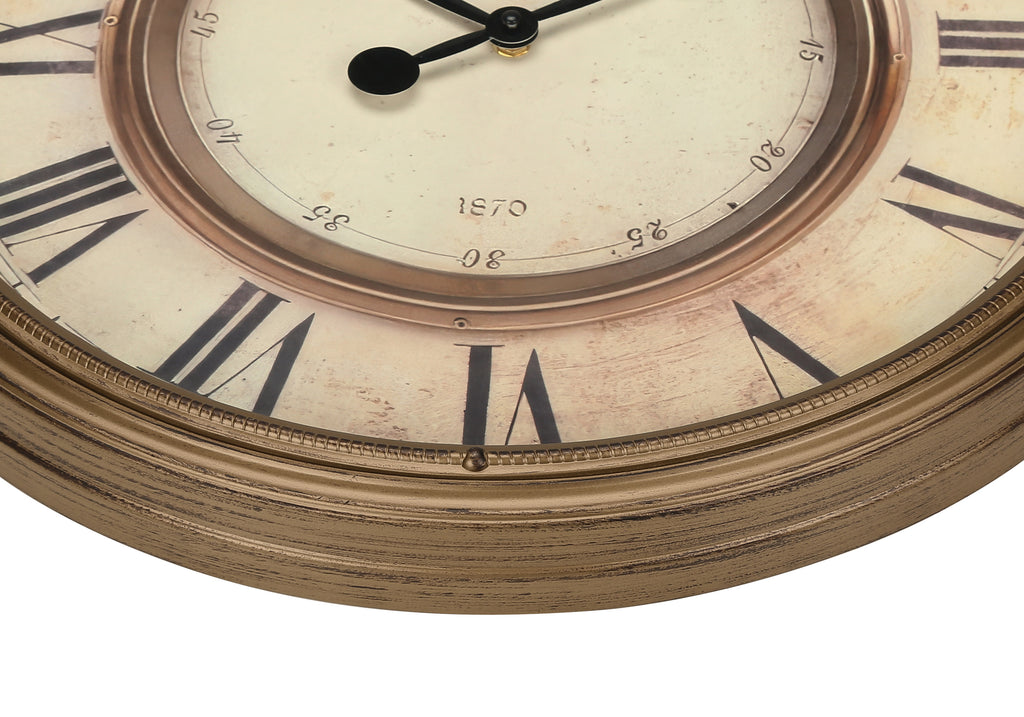 CLOCKS - 20""DIA / WALL CLOCK / ANTIQUE BROWN