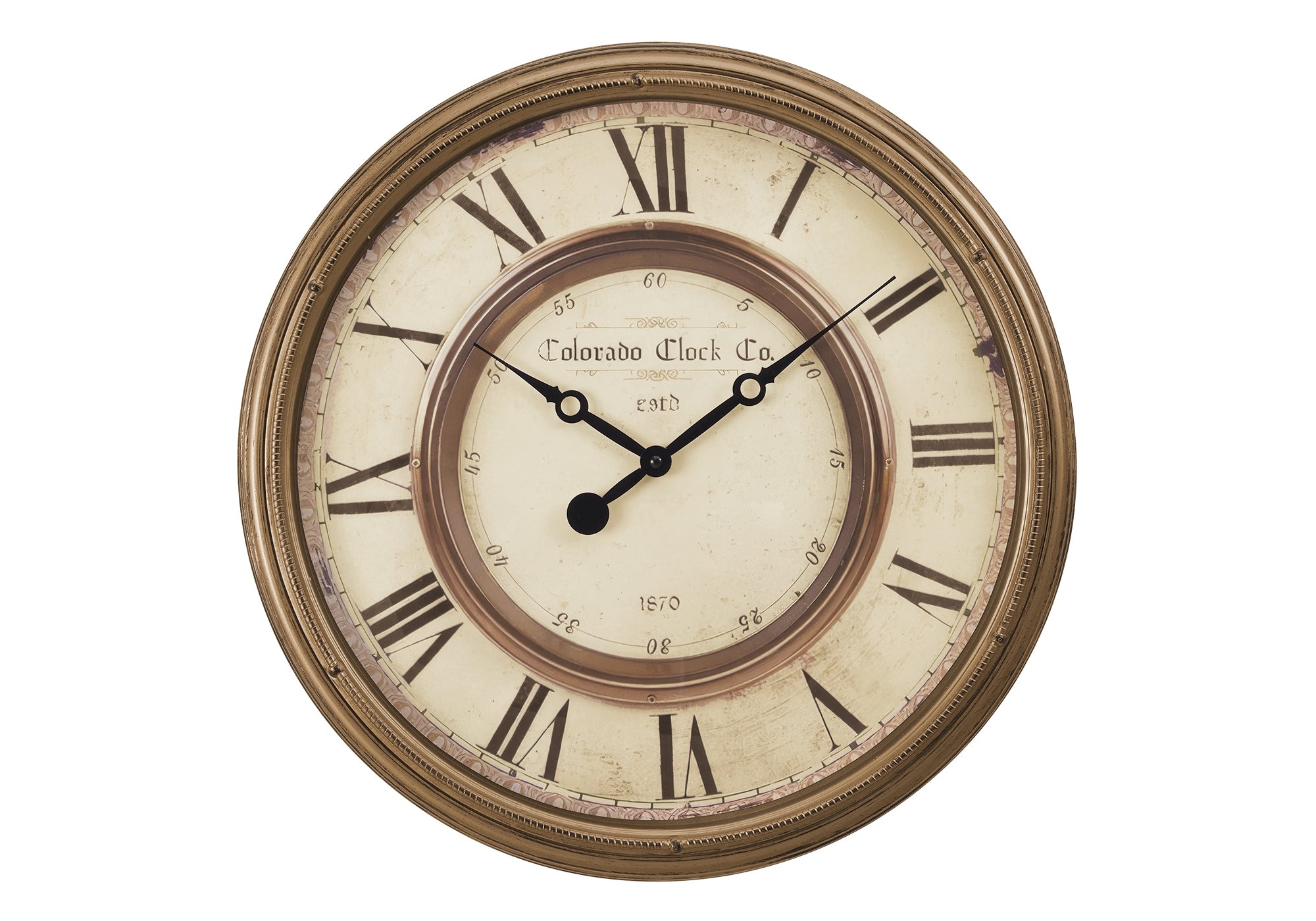 CLOCKS - 20""DIA / WALL CLOCK / ANTIQUE BROWN