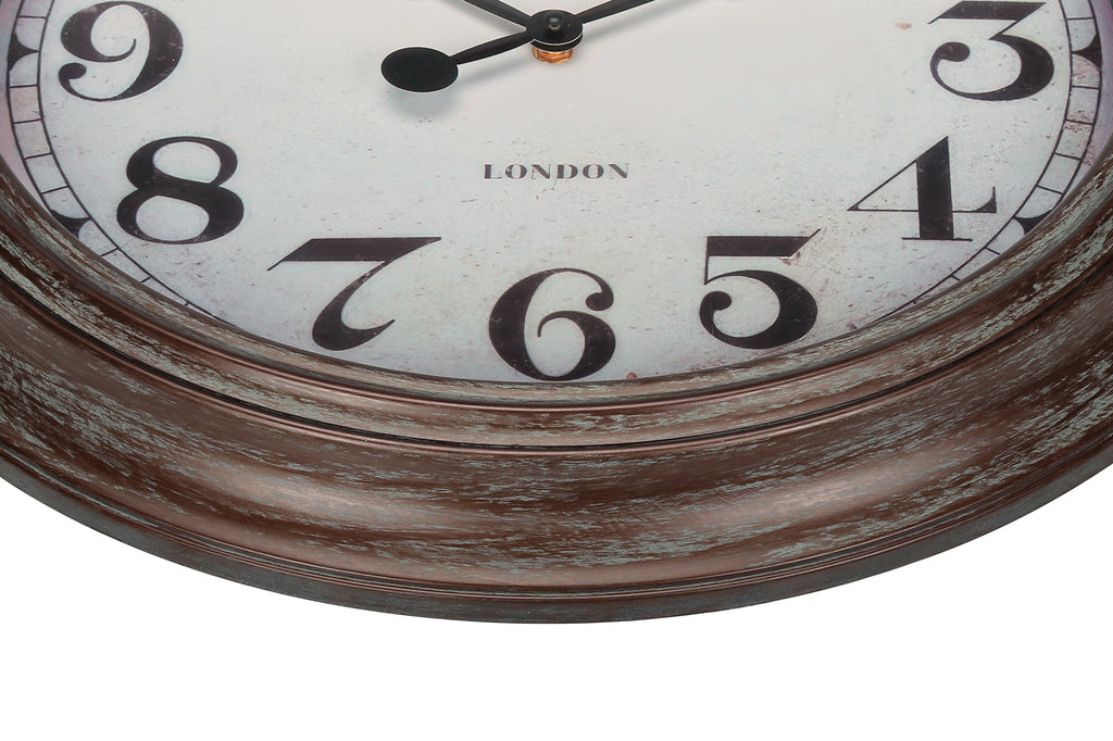 CLOCKS - 20""DIA / WALL CLOCK / ANTIQUE BROWN