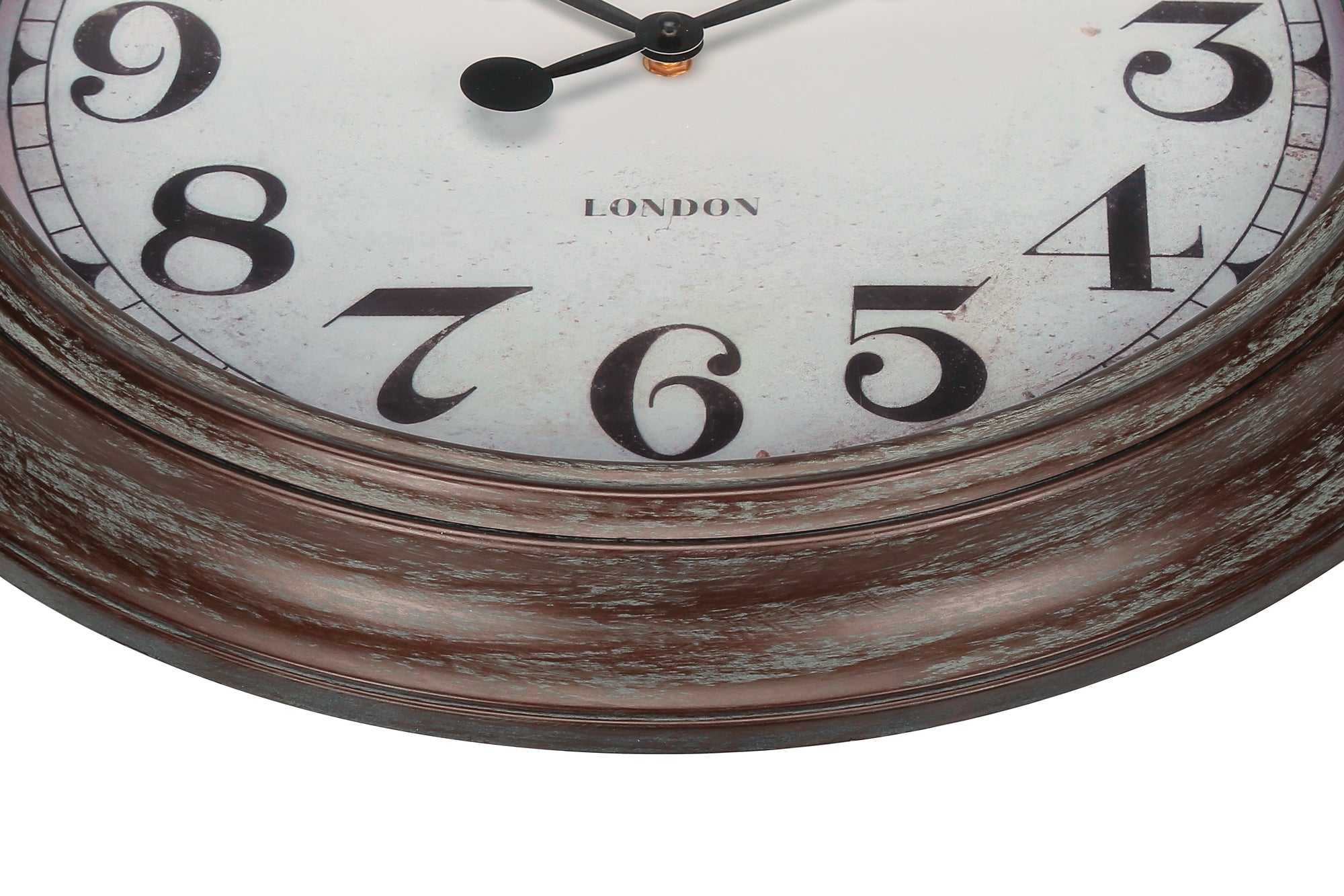 CLOCKS - 20""DIA / WALL CLOCK / ANTIQUE BROWN