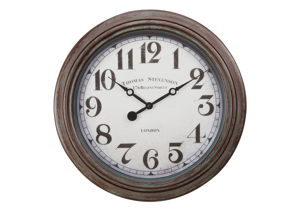 CLOCKS - 20""DIA / WALL CLOCK / ANTIQUE BROWN