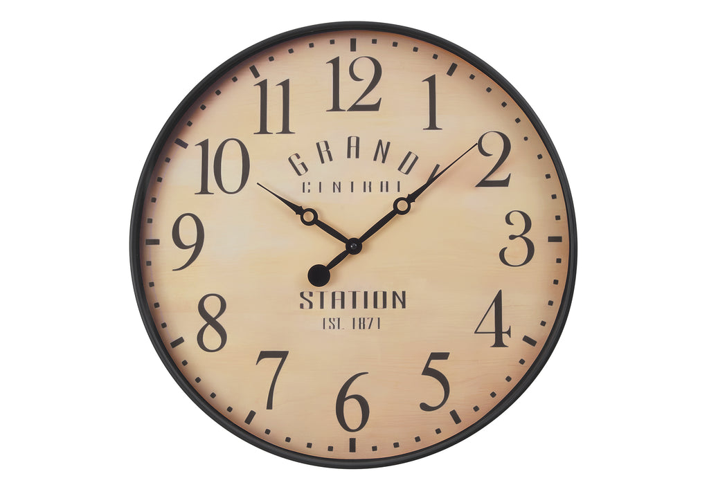 CLOCKS - 20""DIA / WALL CLOCK / ANTIQUE BROWN